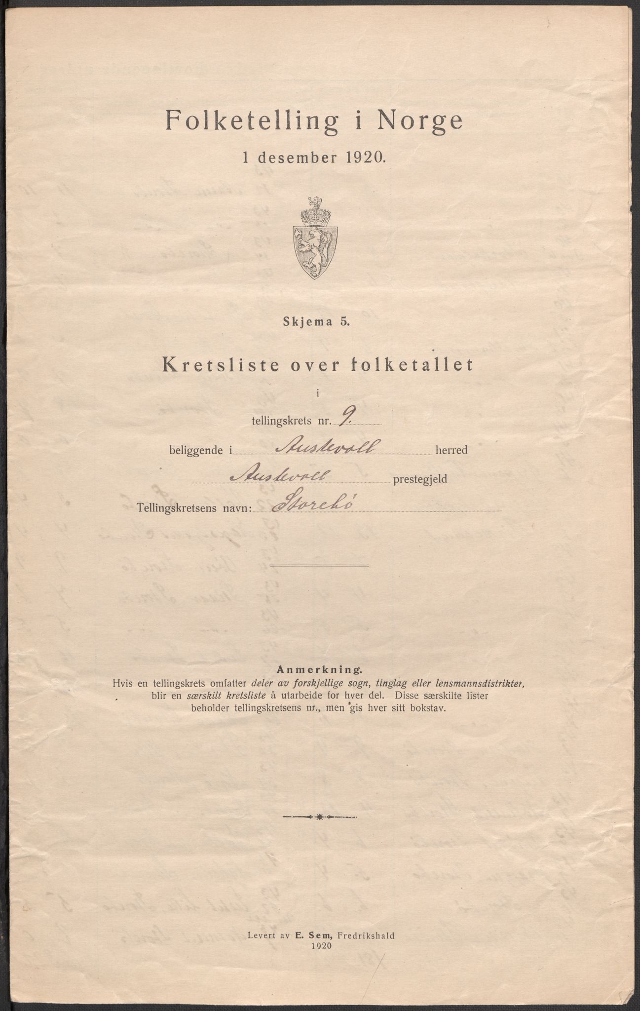 SAB, 1920 census for Austevoll, 1920, p. 29