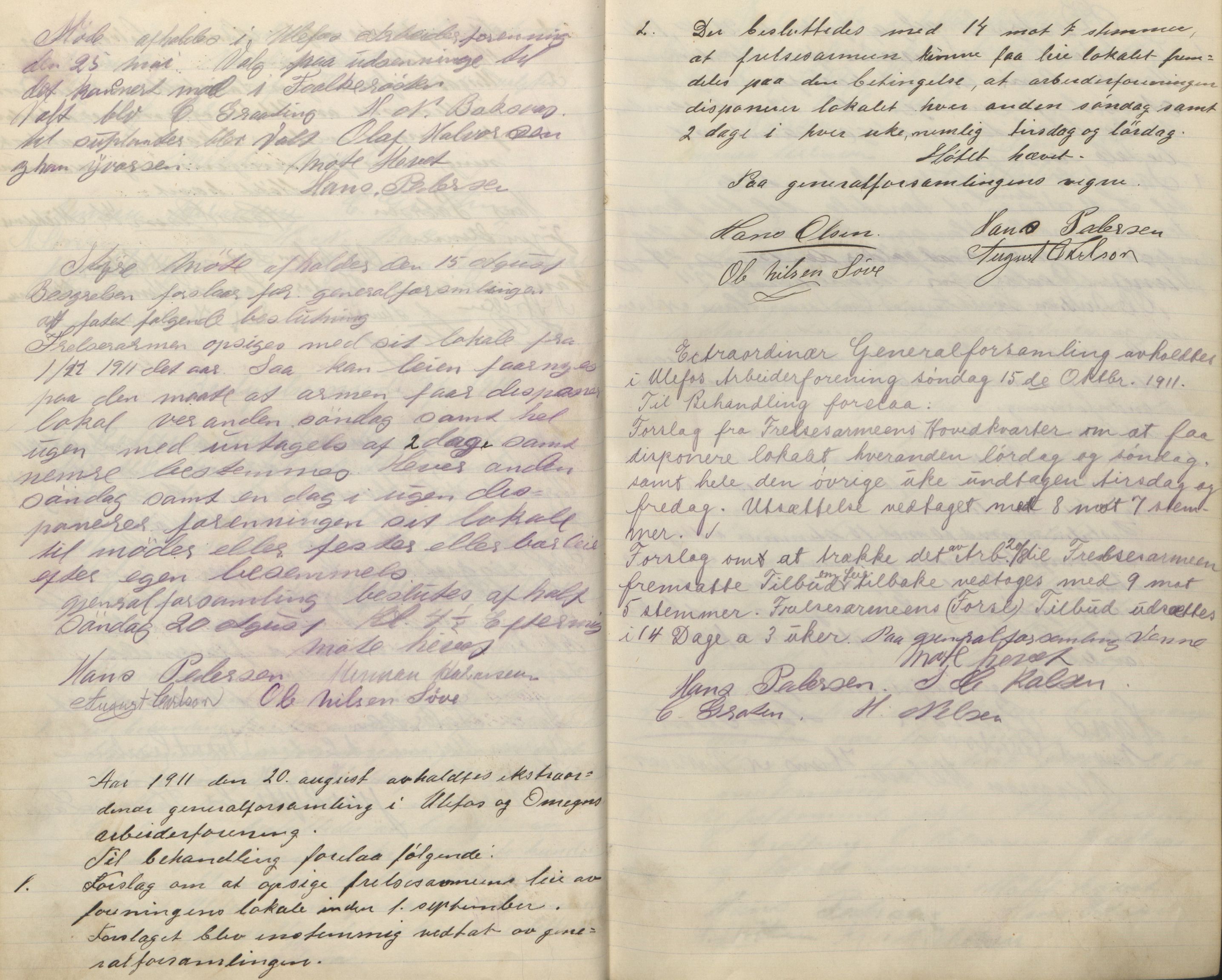 Ulefoss og Omegns Arbeiderforening , AAT/AAT-819011/A/L0002: Møtebok, 1904-1929