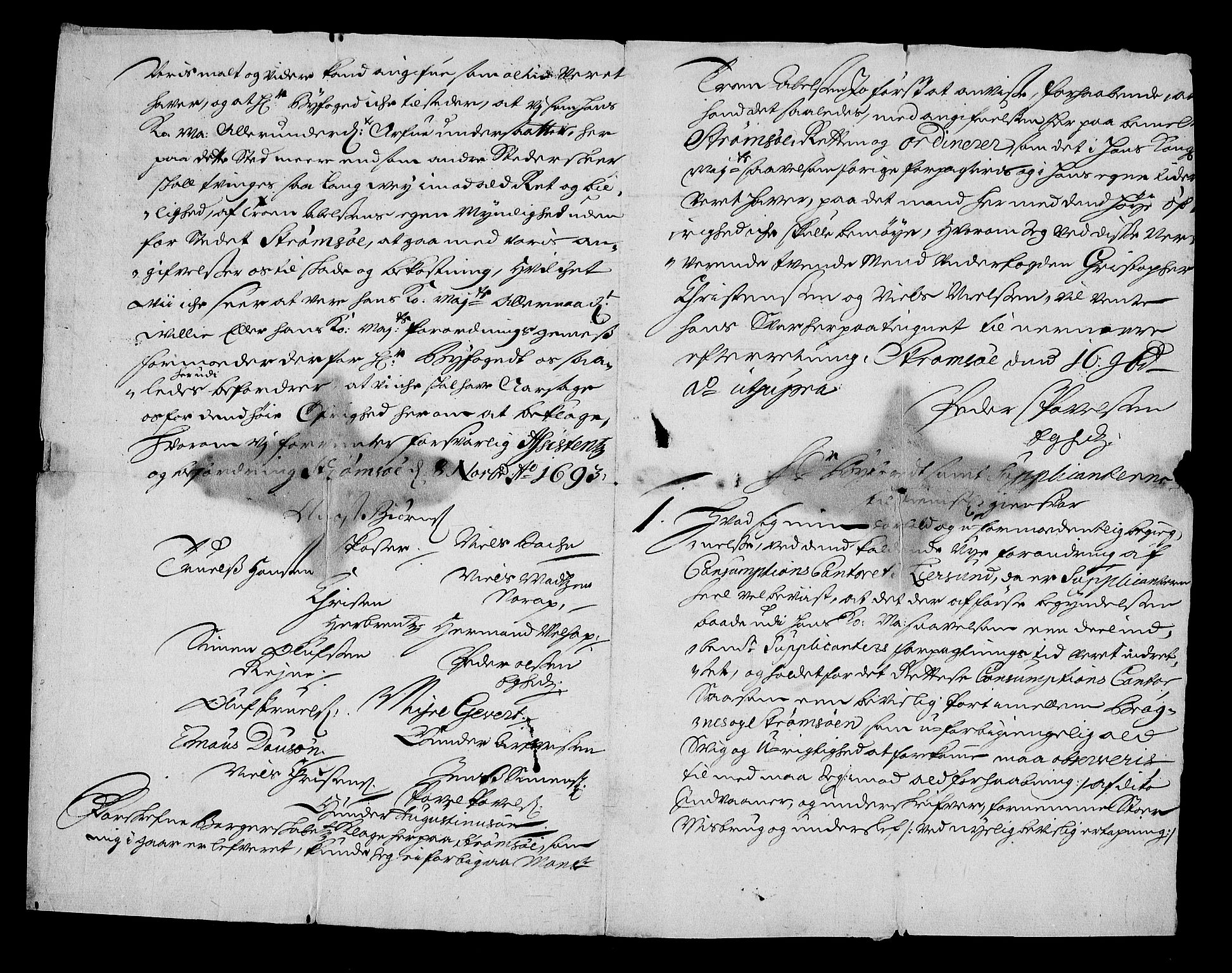 Stattholderembetet 1572-1771, RA/EA-2870/Af/L0004: Avskrifter av vedlegg til originale supplikker, nummerert i samsvar med supplikkbøkene, 1691-1694, p. 317