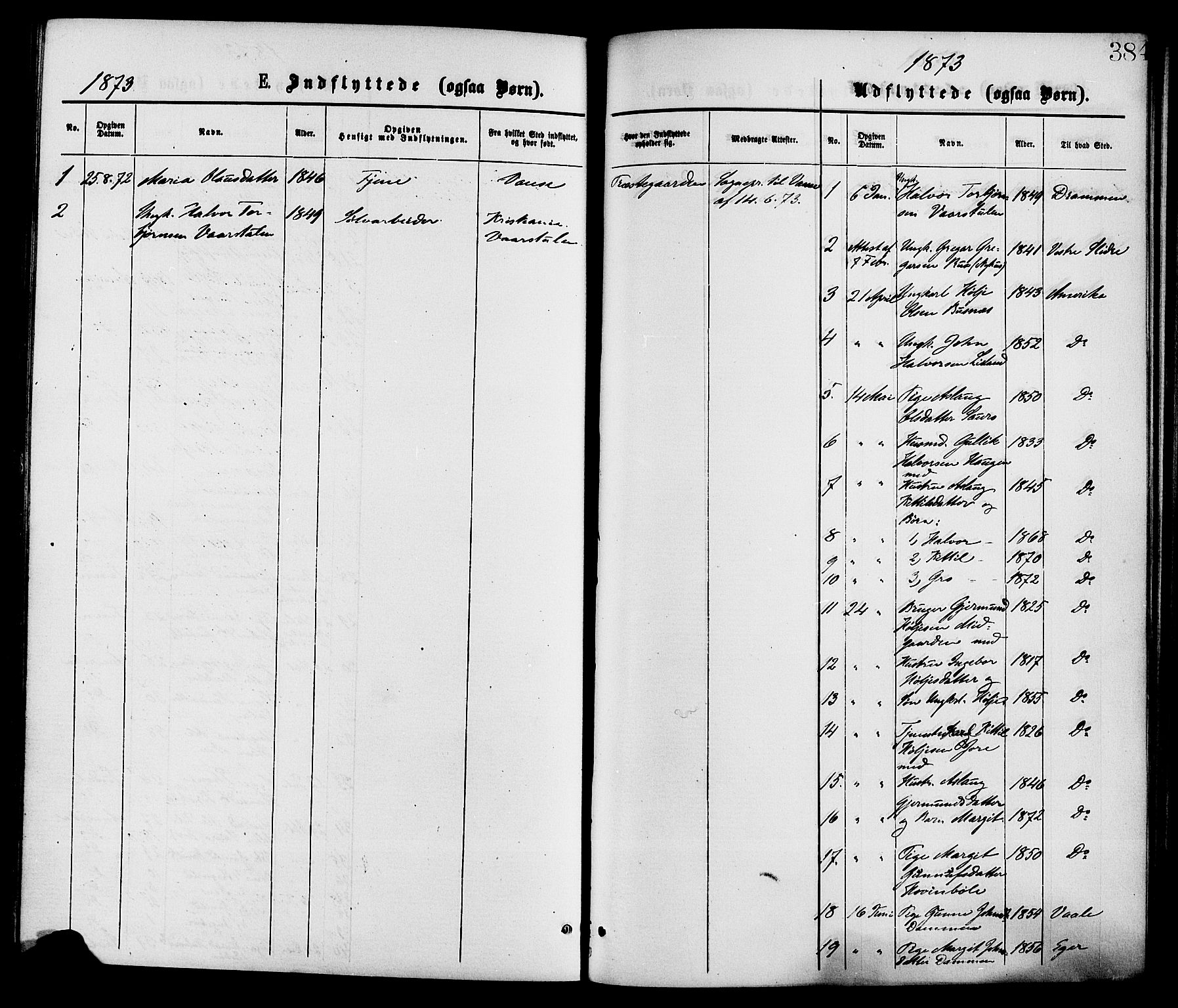 Gransherad kirkebøker, AV/SAKO-A-267/F/Fa/L0004: Parish register (official) no. I 4, 1871-1886, p. 384