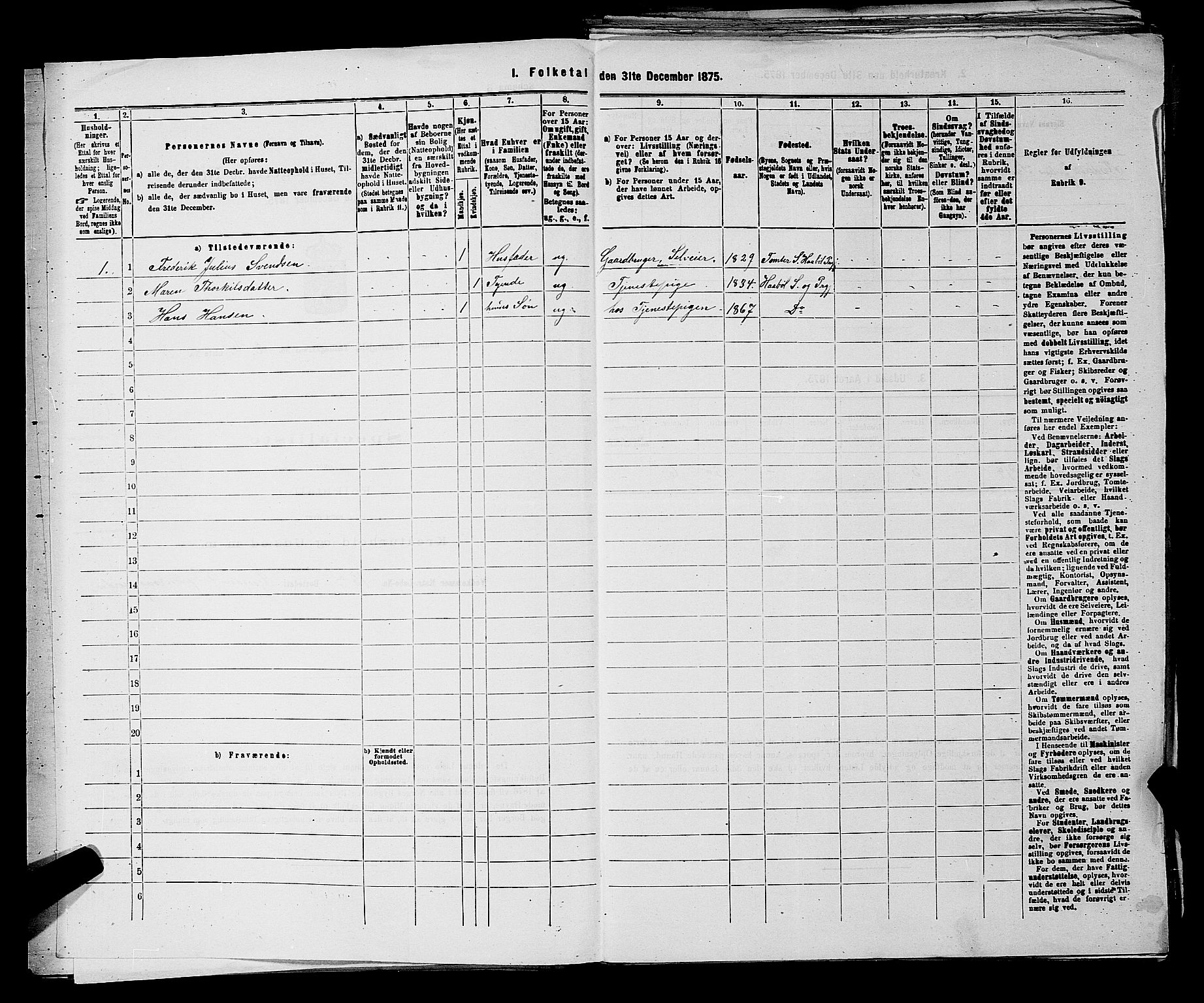 RA, 1875 census for 0138P Hobøl, 1875, p. 206