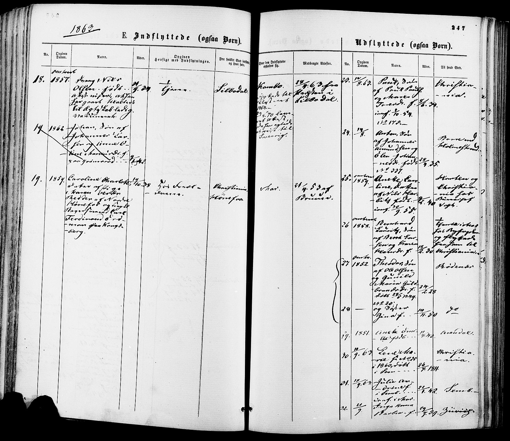 Moss prestekontor Kirkebøker, AV/SAO-A-2003/F/Fa/L0009: Parish register (official) no. I 9, 1861-1869, p. 247