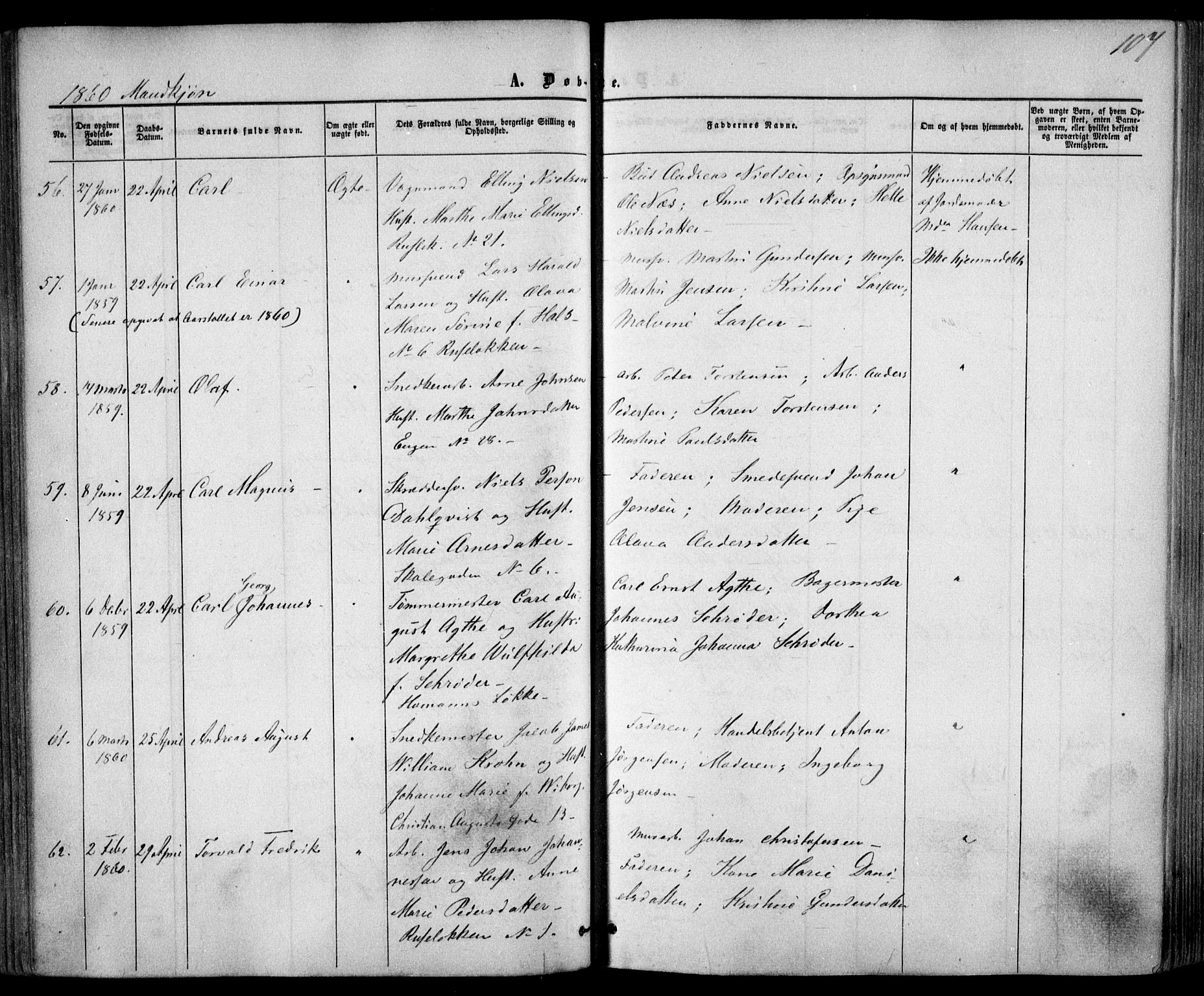 Trefoldighet prestekontor Kirkebøker, AV/SAO-A-10882/F/Fa/L0001: Parish register (official) no. I 1, 1858-1863, p. 107