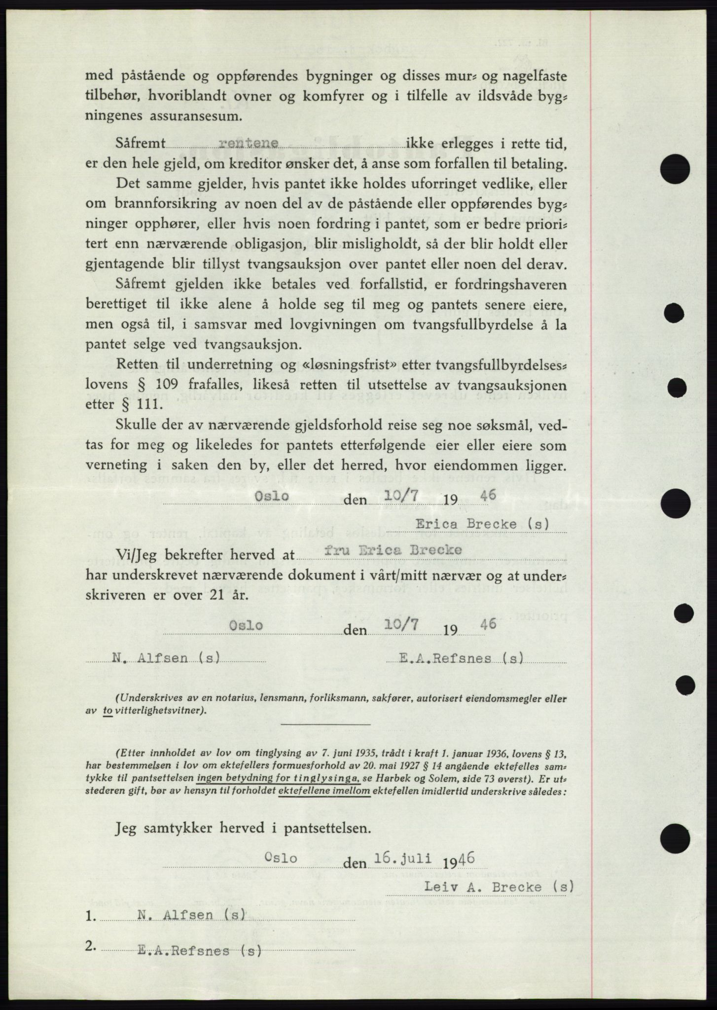 Moss sorenskriveri, SAO/A-10168: Mortgage book no. B15, 1946-1946, Diary no: : 1680/1946