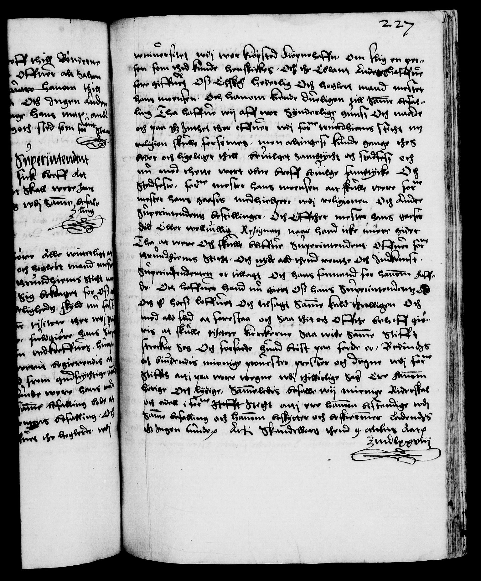 Danske Kanselli 1572-1799, RA/EA-3023/F/Fc/Fca/Fcaa/L0001: Norske registre (mikrofilm), 1572-1588, p. 227a