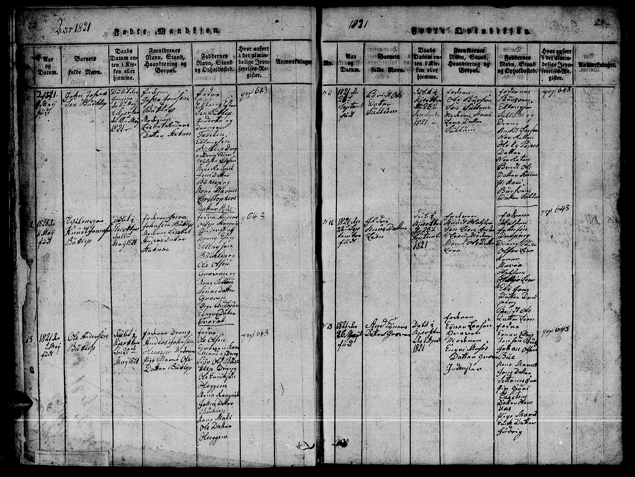 Ministerialprotokoller, klokkerbøker og fødselsregistre - Møre og Romsdal, AV/SAT-A-1454/592/L1031: Parish register (copy) no. 592C01, 1820-1833, p. 22-23