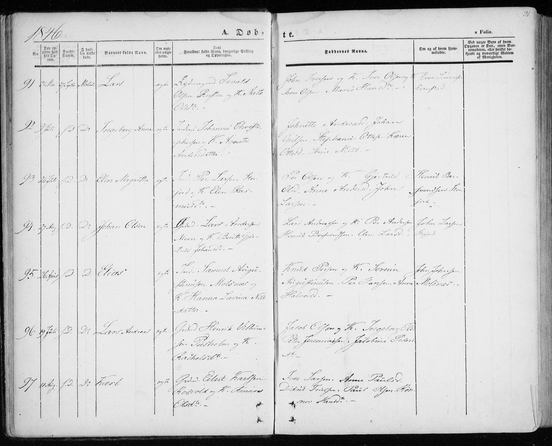 Lenvik sokneprestembete, AV/SATØ-S-1310/H/Ha/Haa/L0006kirke: Parish register (official) no. 6, 1845-1854, p. 31