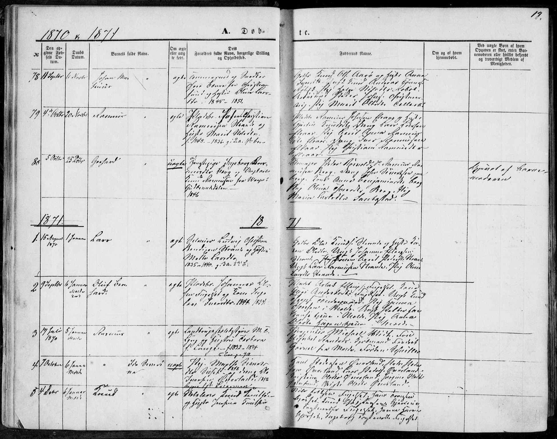 Ministerialprotokoller, klokkerbøker og fødselsregistre - Møre og Romsdal, SAT/A-1454/555/L0655: Parish register (official) no. 555A05, 1869-1886, p. 19