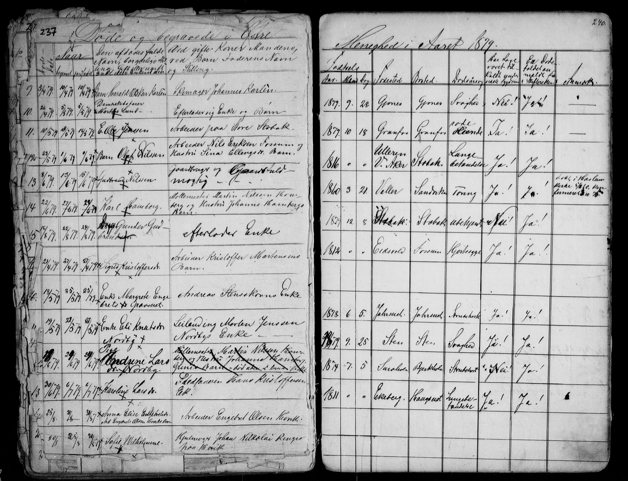 Asker prestekontor Kirkebøker, SAO/A-10256a/G/Gc/L0002: Parish register (copy) no. III 2, 1874-1883, p. 237-238