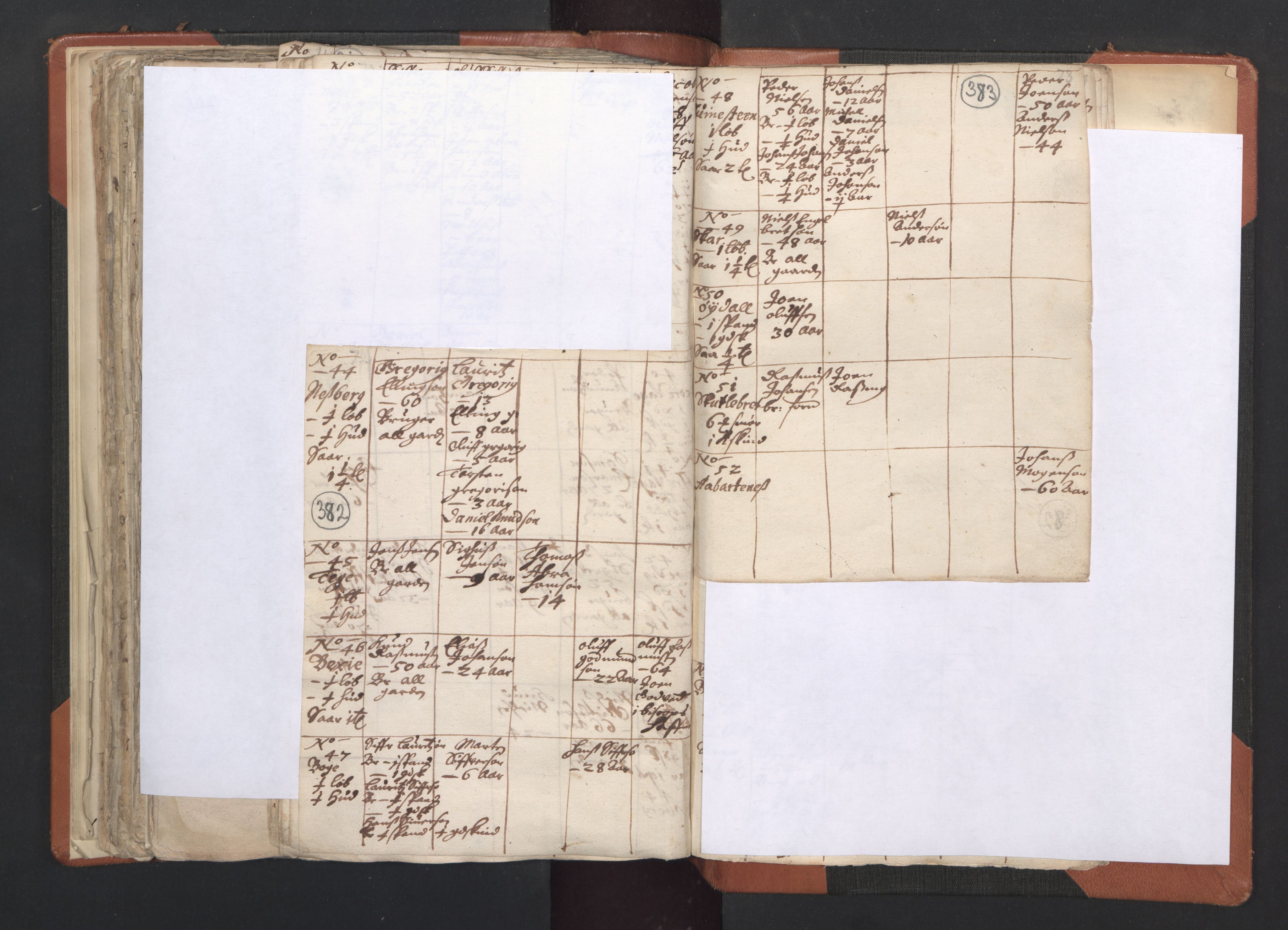 RA, Vicar's Census 1664-1666, no. 20: Sunnhordland deanery, 1664-1666, p. 382-383