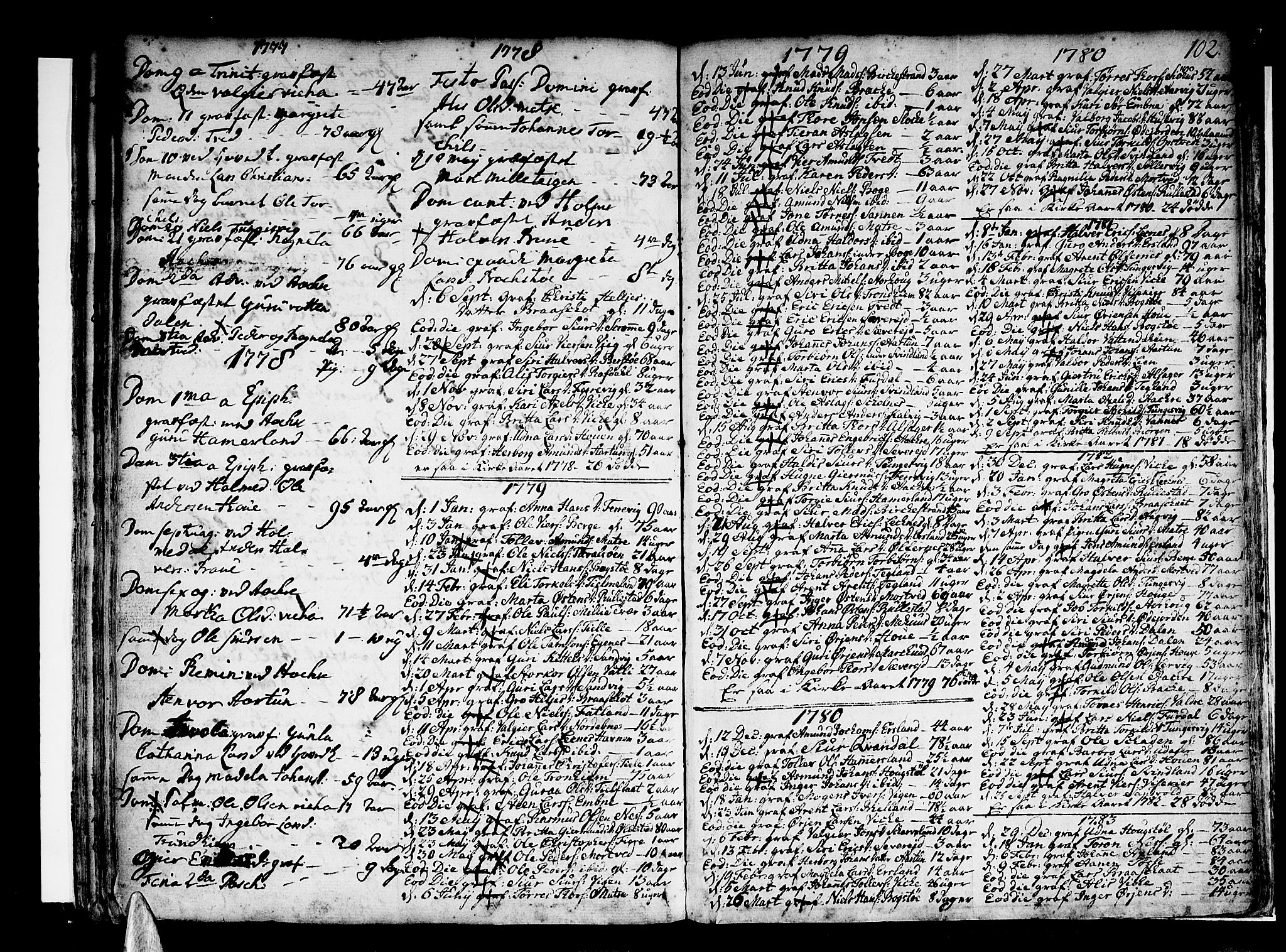 Skånevik sokneprestembete, SAB/A-77801/H/Haa: Parish register (official) no. A 1, 1745-1789, p. 102