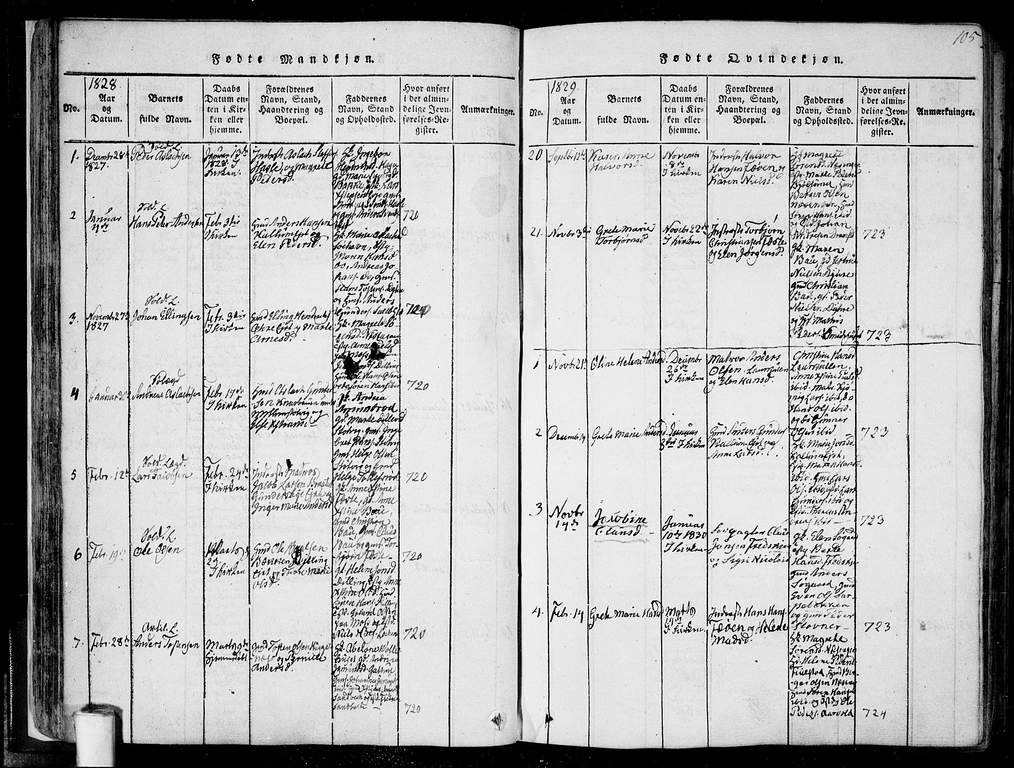 Rygge prestekontor Kirkebøker, SAO/A-10084b/F/Fa/L0003: Parish register (official) no. 3, 1814-1836, p. 104-105