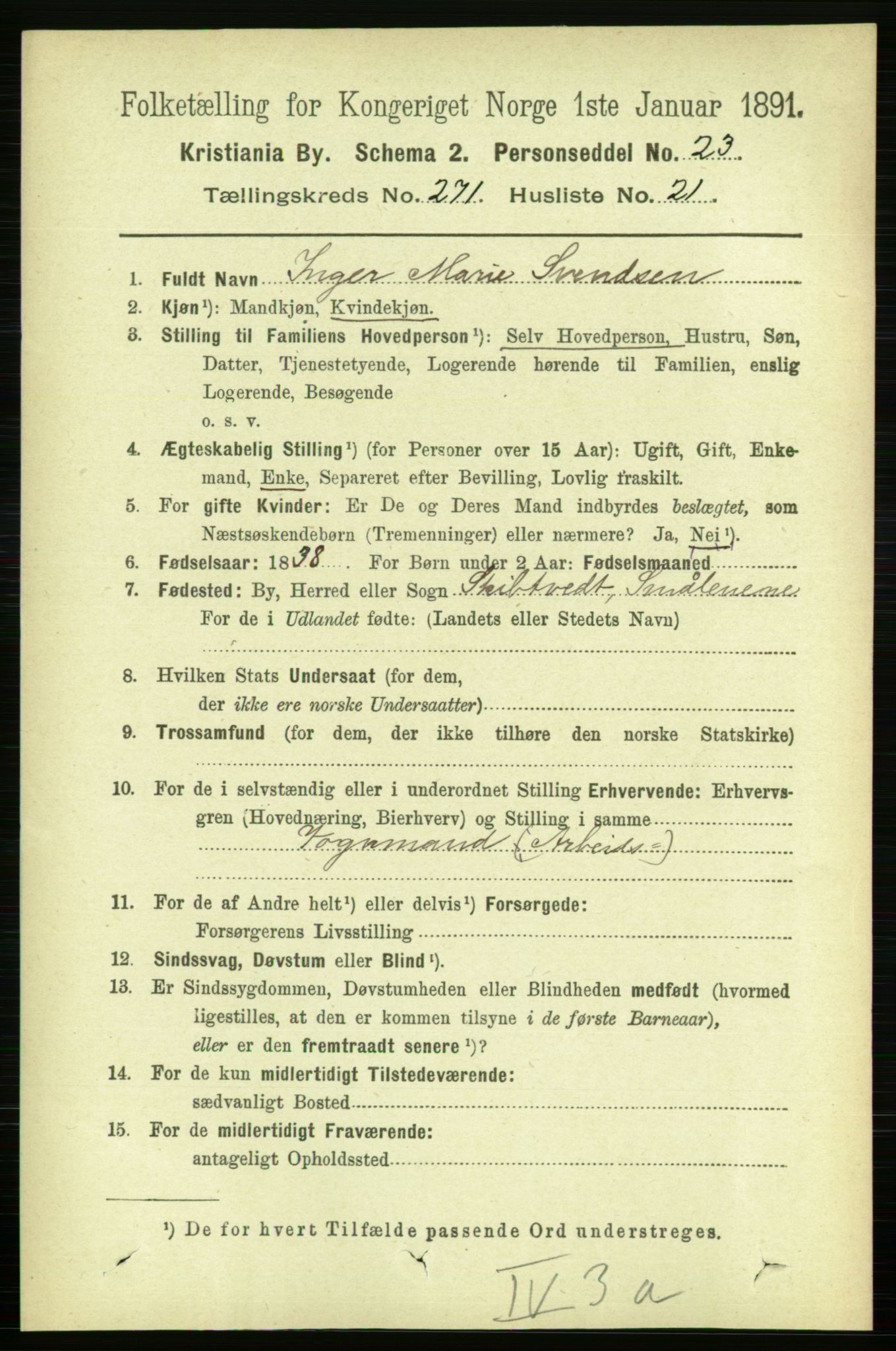 RA, 1891 census for 0301 Kristiania, 1891, p. 165003