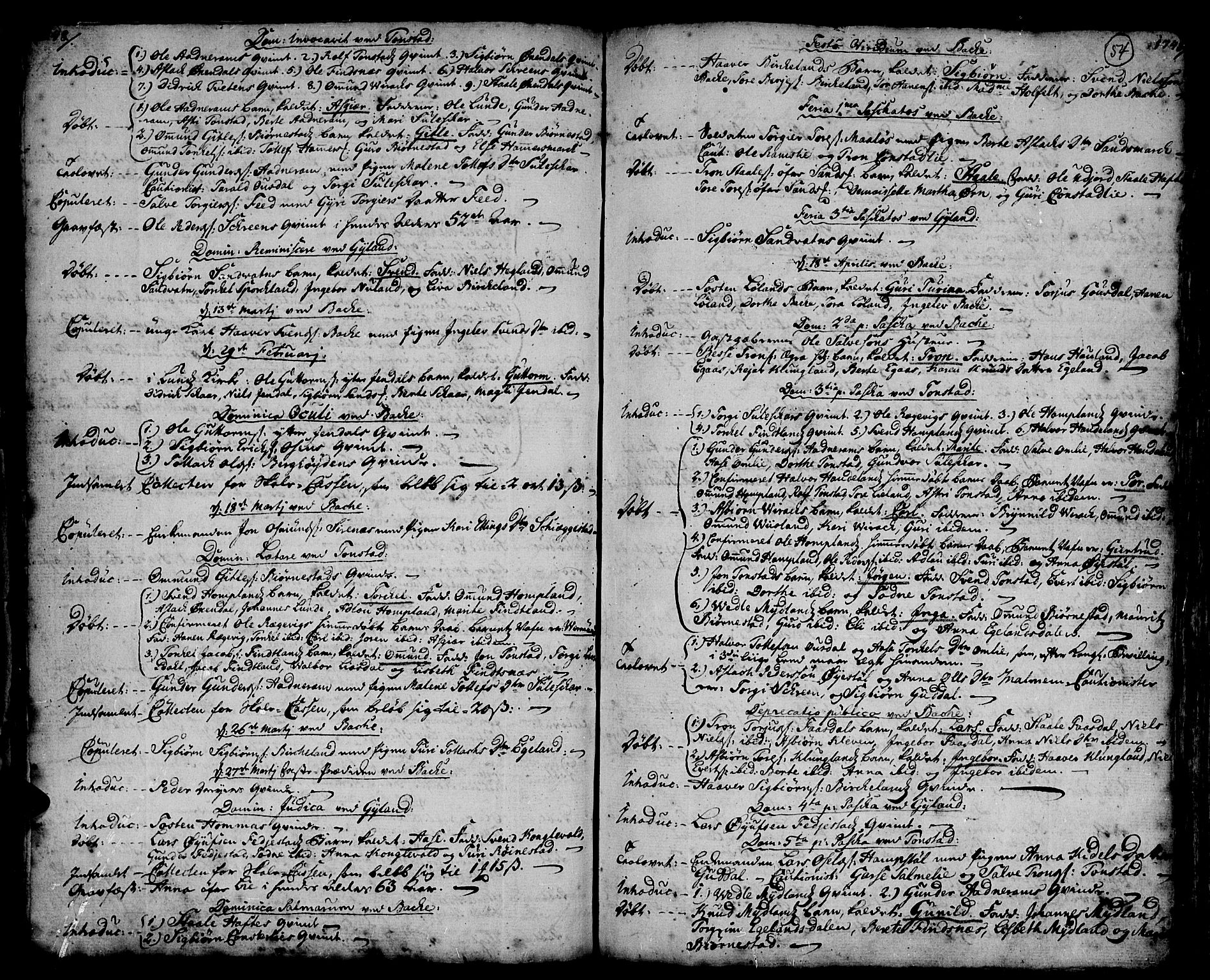 Bakke sokneprestkontor, SAK/1111-0002/F/Fa/Faa/L0001: Parish register (official) no. A 1, 1741-1780, p. 54