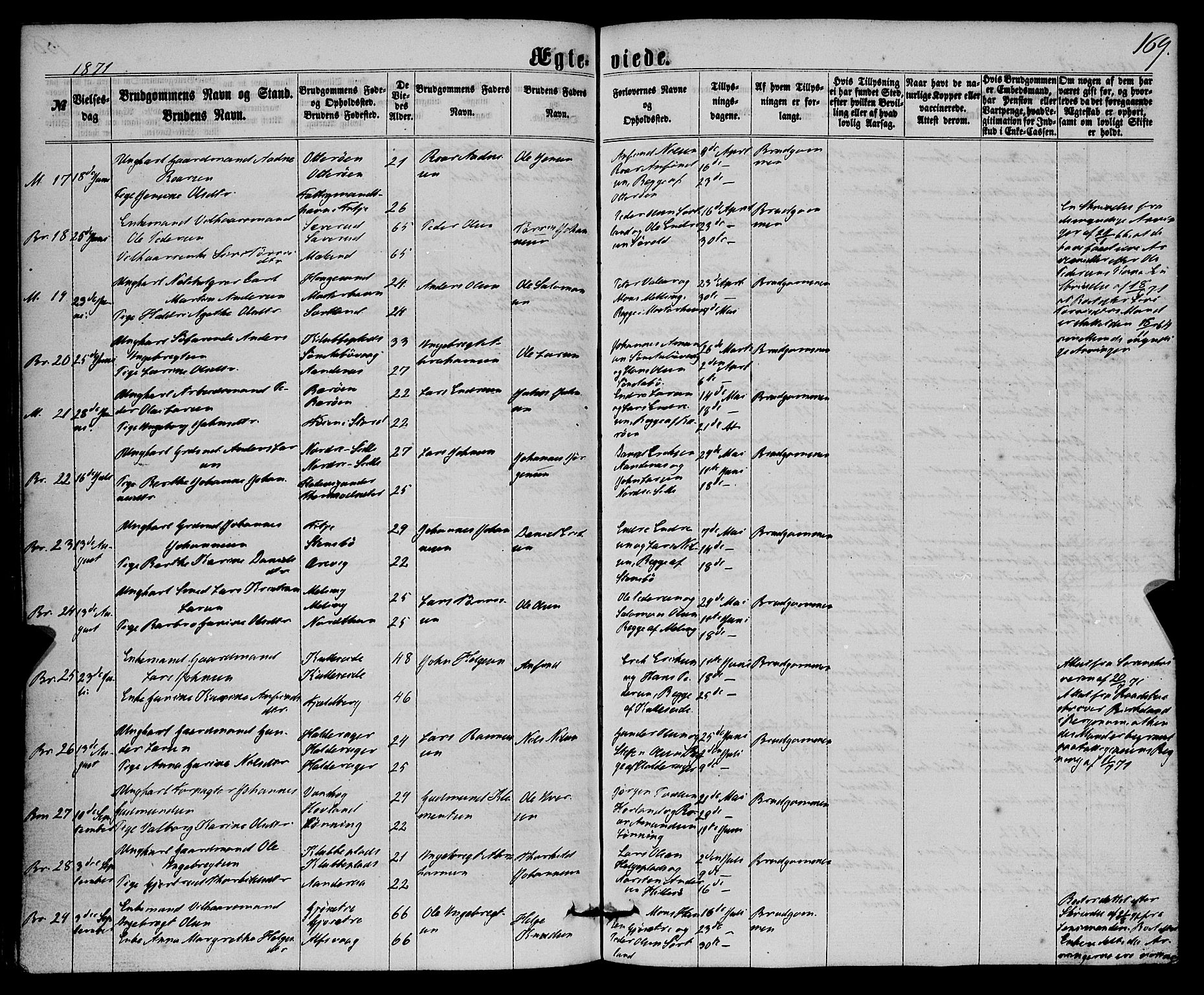 Finnås sokneprestembete, AV/SAB-A-99925/H/Ha/Haa/Haaa/L0008: Parish register (official) no. A 8, 1863-1872, p. 169