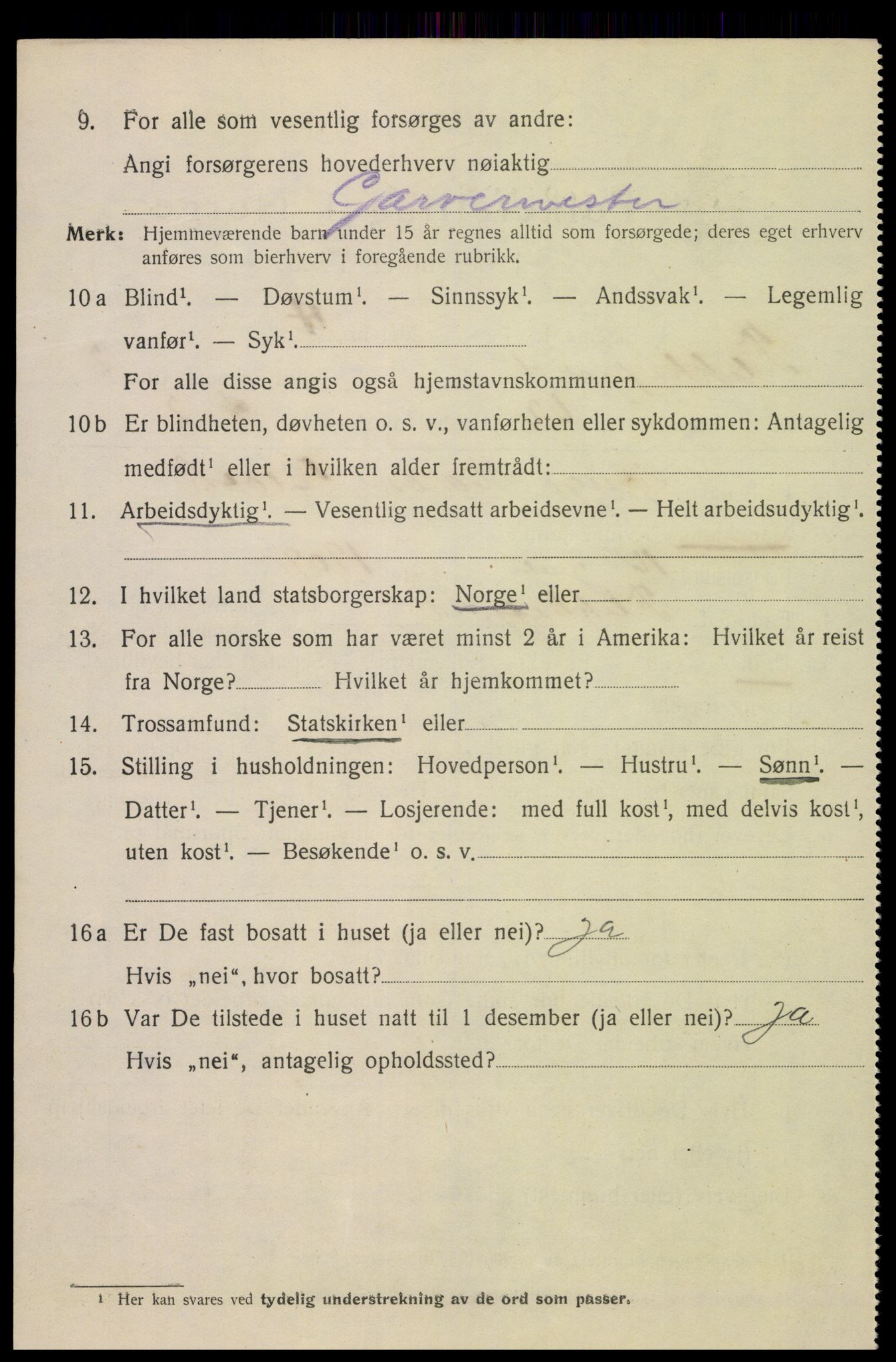 SAK, 1920 census for Flekkefjord, 1920, p. 3235
