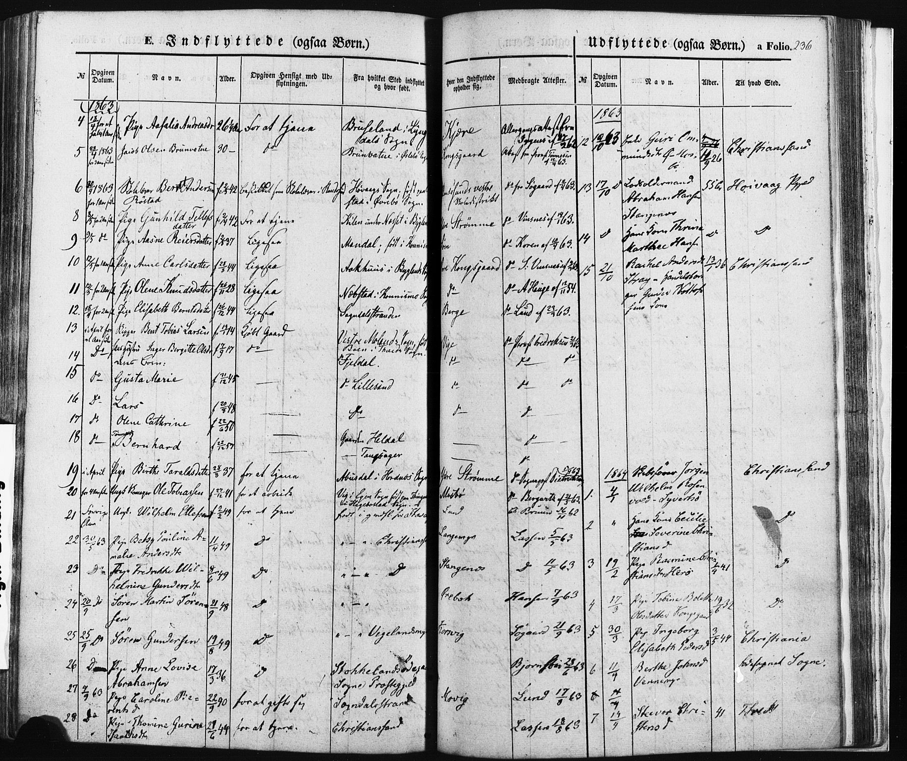 Oddernes sokneprestkontor, SAK/1111-0033/F/Fa/Faa/L0007: Parish register (official) no. A 7, 1851-1863, p. 236
