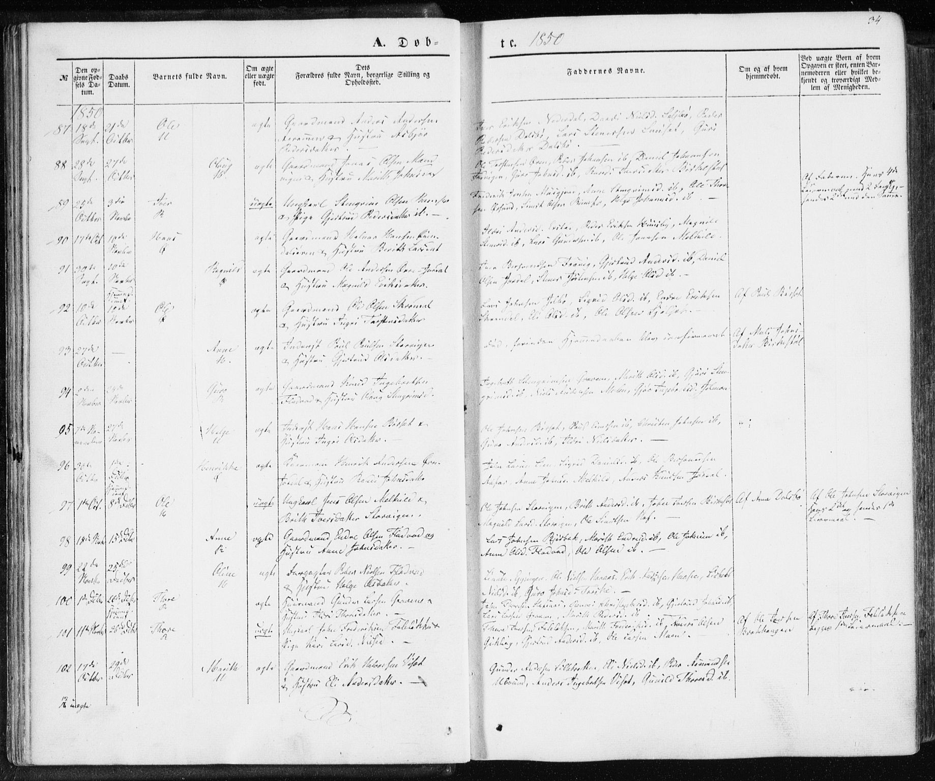 Ministerialprotokoller, klokkerbøker og fødselsregistre - Møre og Romsdal, SAT/A-1454/590/L1013: Parish register (official) no. 590A05, 1847-1877, p. 34