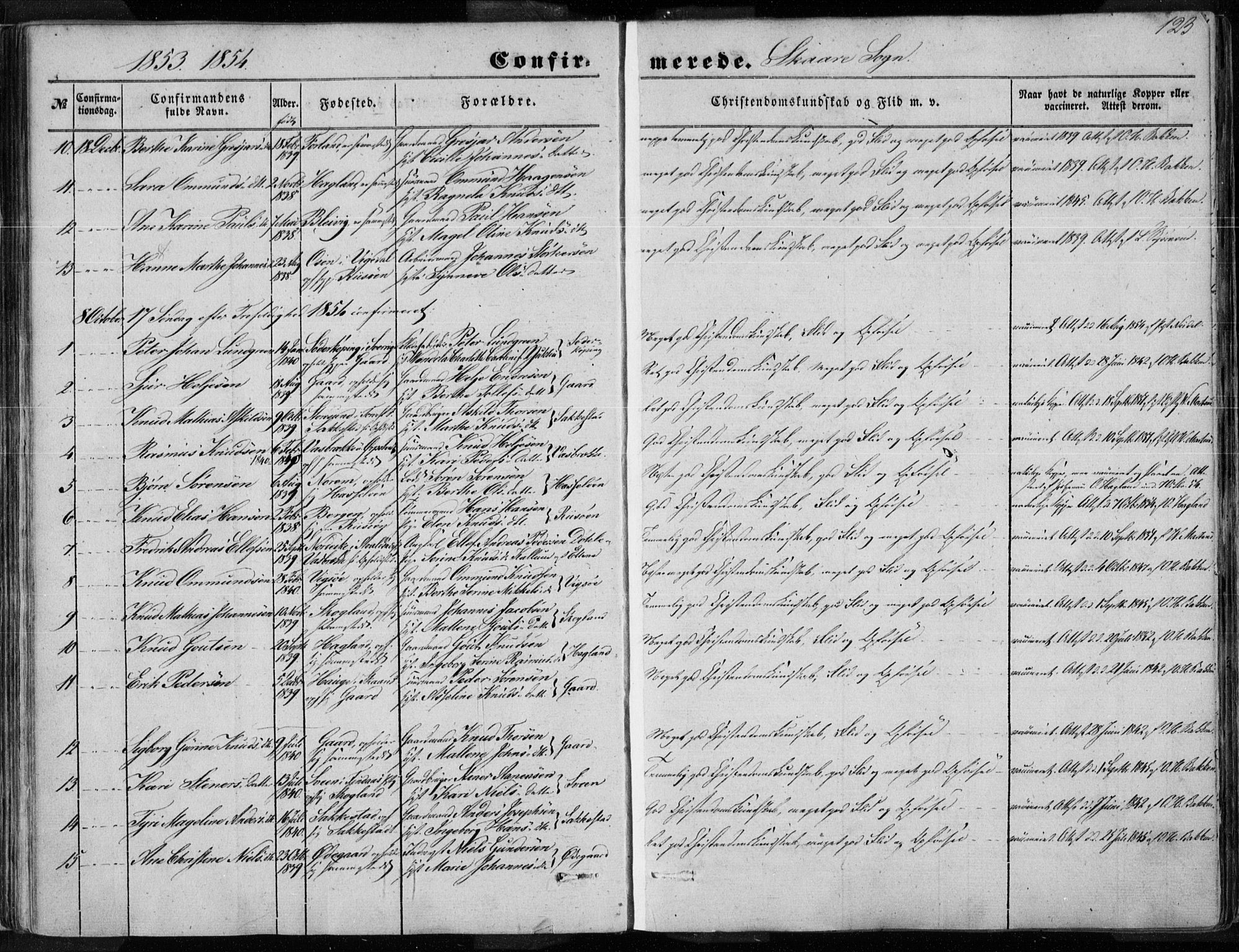 Torvastad sokneprestkontor, AV/SAST-A -101857/H/Ha/Haa/L0009: Parish register (official) no. A 9, 1847-1856, p. 123