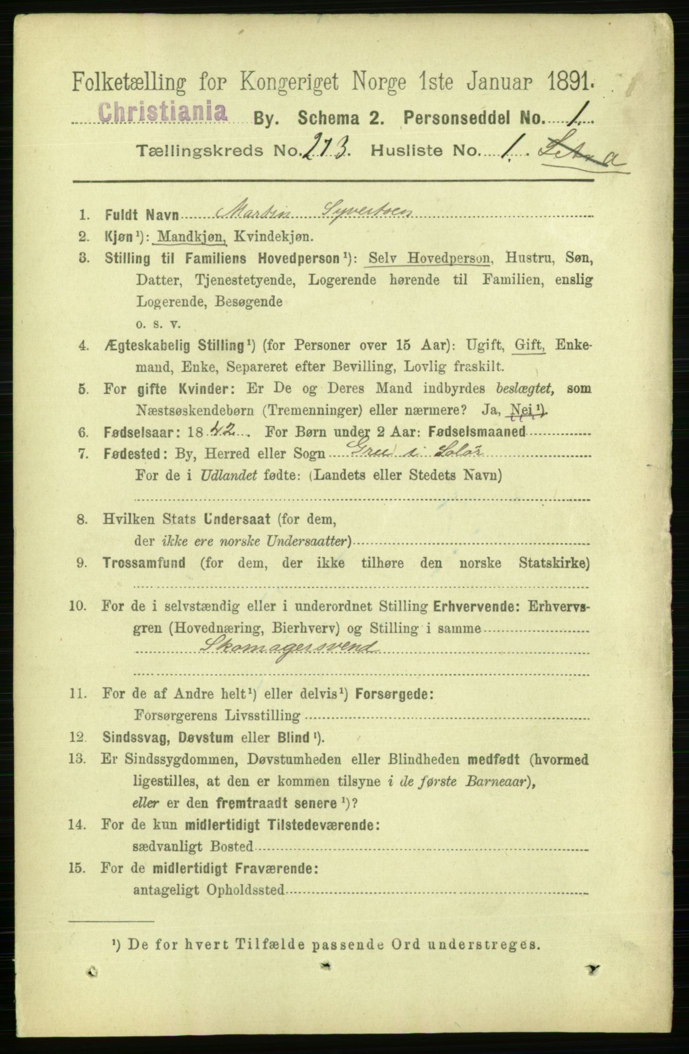 RA, 1891 census for 0301 Kristiania, 1891, p. 165760