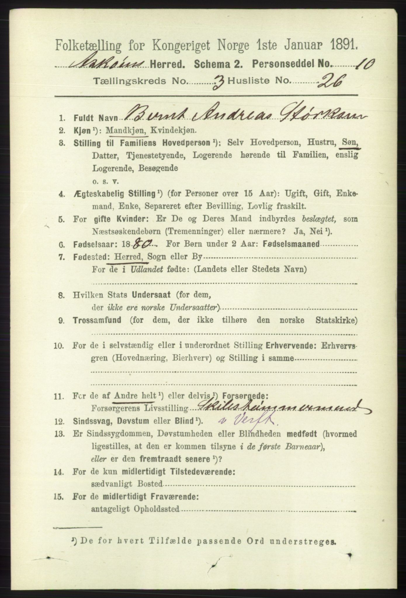 RA, 1891 census for 1247 Askøy, 1891, p. 2245