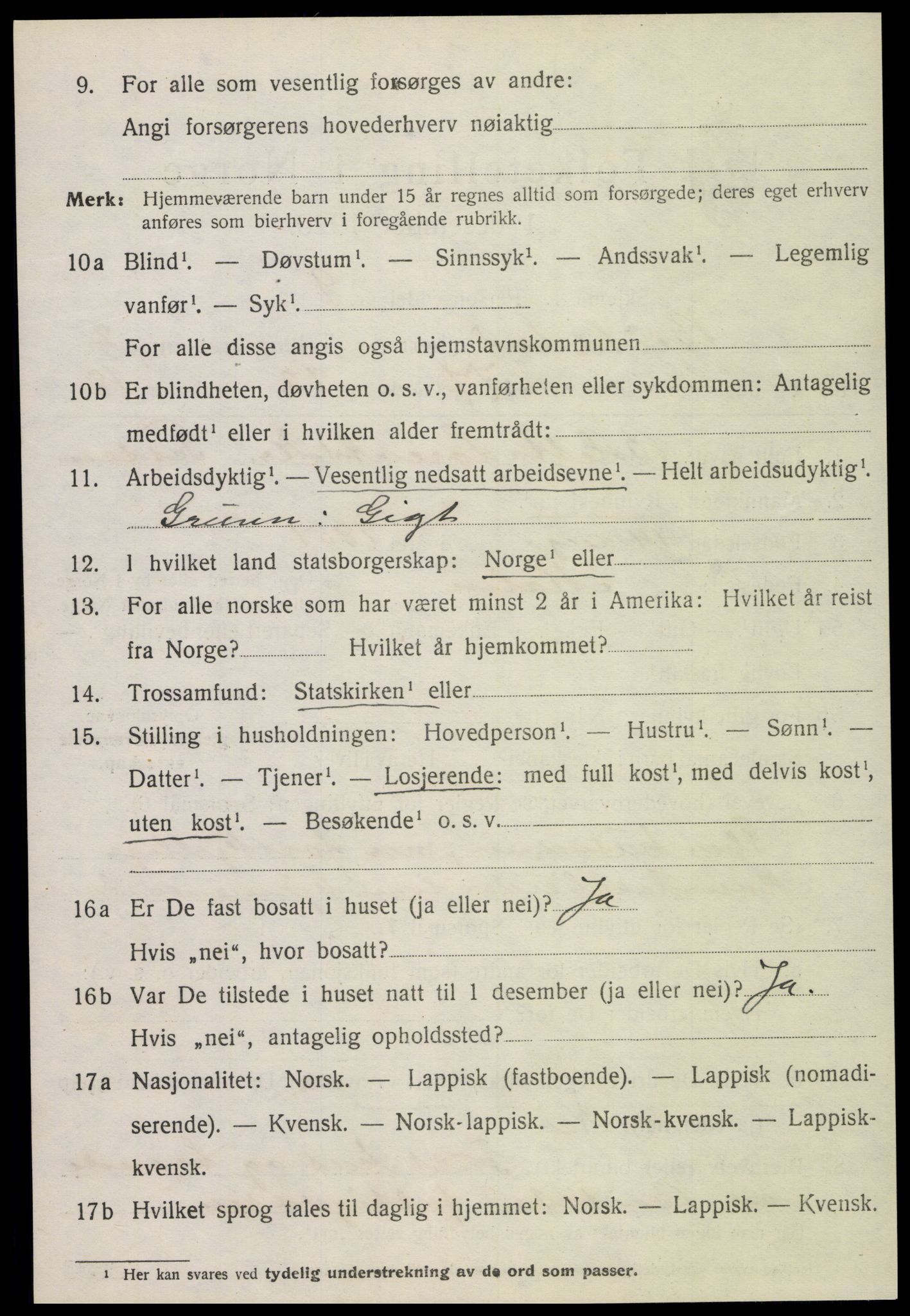 SAT, 1920 census for Beitstad, 1920, p. 2368