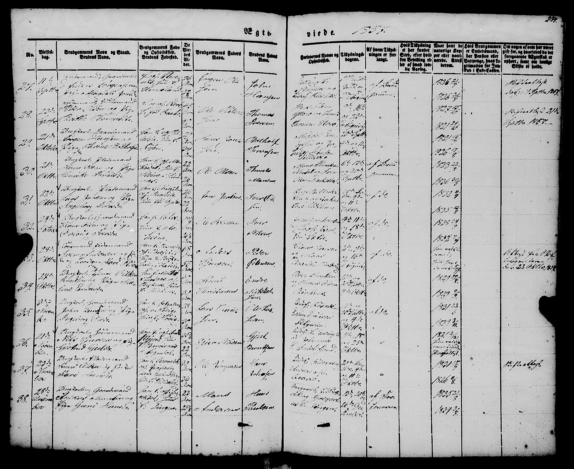 Gulen sokneprestembete, AV/SAB-A-80201/H/Haa/Haaa/L0021: Parish register (official) no. A 21, 1848-1858, p. 234