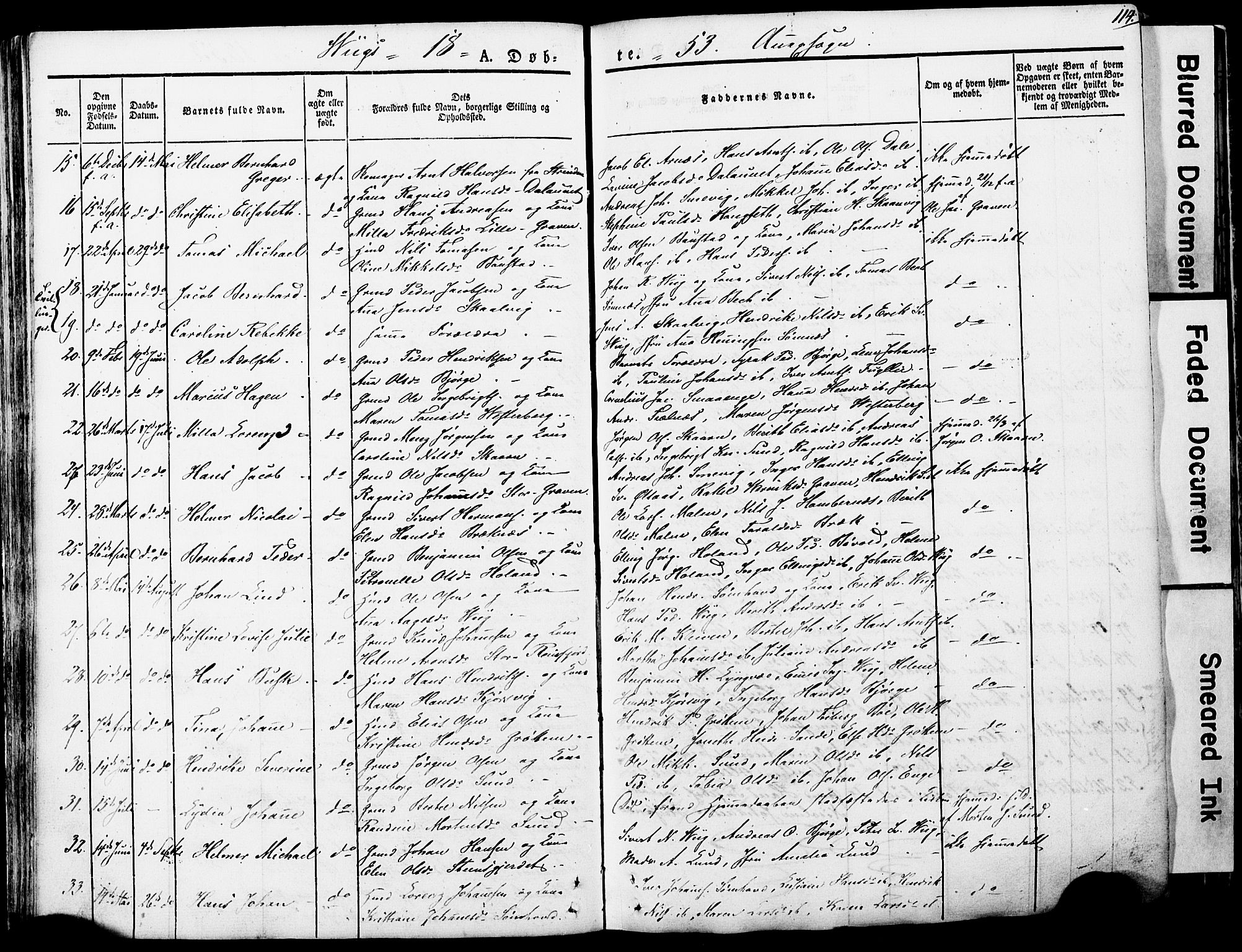 Ministerialprotokoller, klokkerbøker og fødselsregistre - Nordland, SAT/A-1459/812/L0176: Parish register (official) no. 812A05, 1834-1874, p. 114