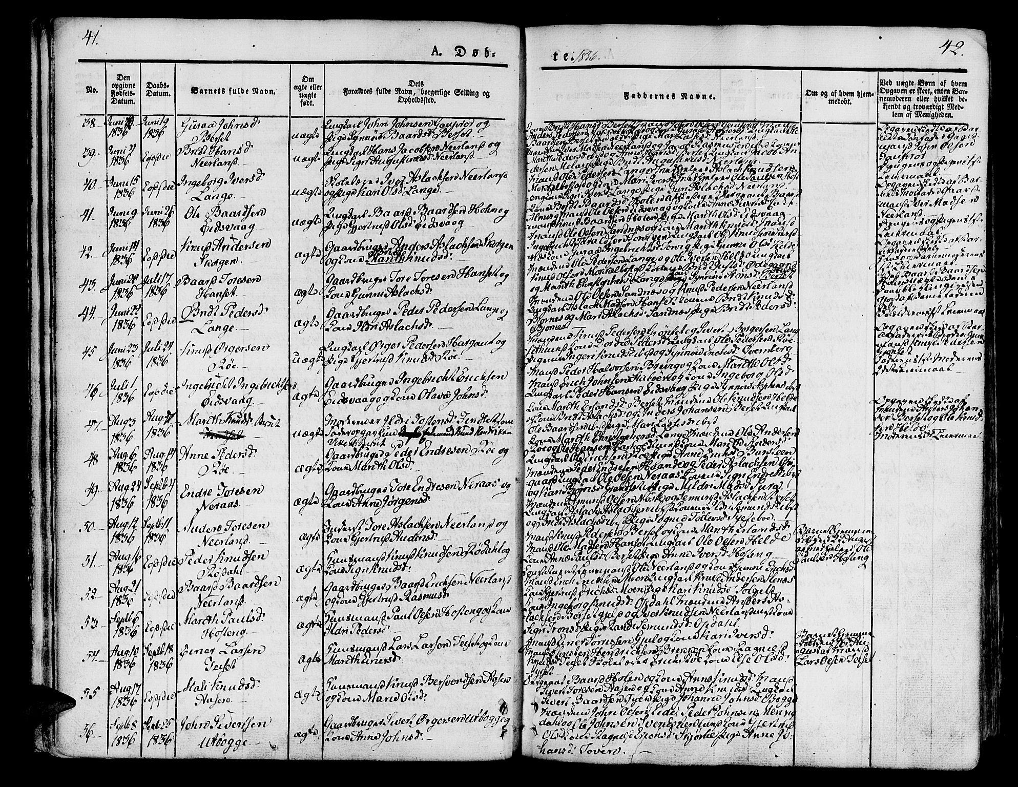 Ministerialprotokoller, klokkerbøker og fødselsregistre - Møre og Romsdal, AV/SAT-A-1454/551/L0624: Parish register (official) no. 551A04, 1831-1845, p. 41-42
