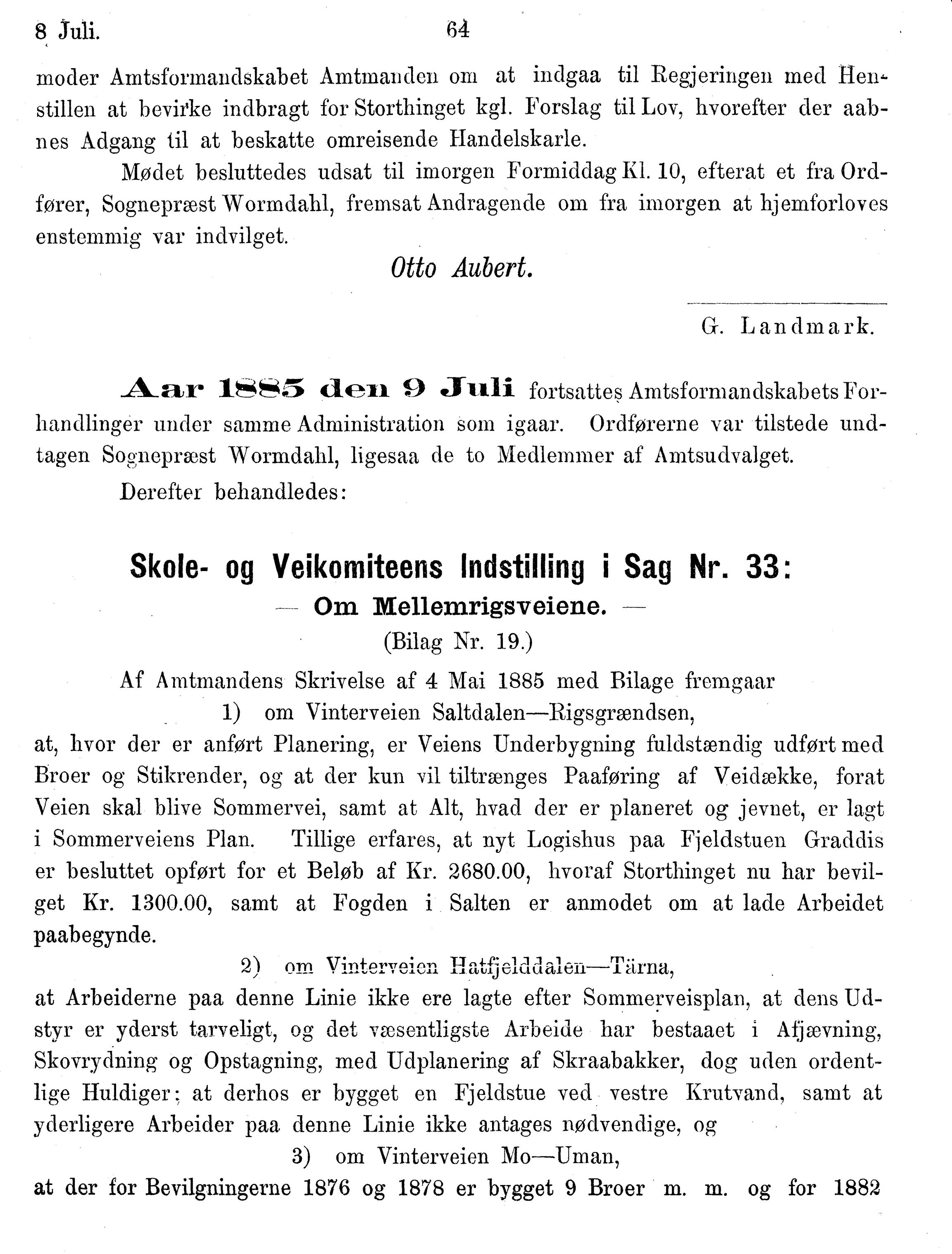 Nordland Fylkeskommune. Fylkestinget, AIN/NFK-17/176/A/Ac/L0014: Fylkestingsforhandlinger 1881-1885, 1881-1885, p. 64