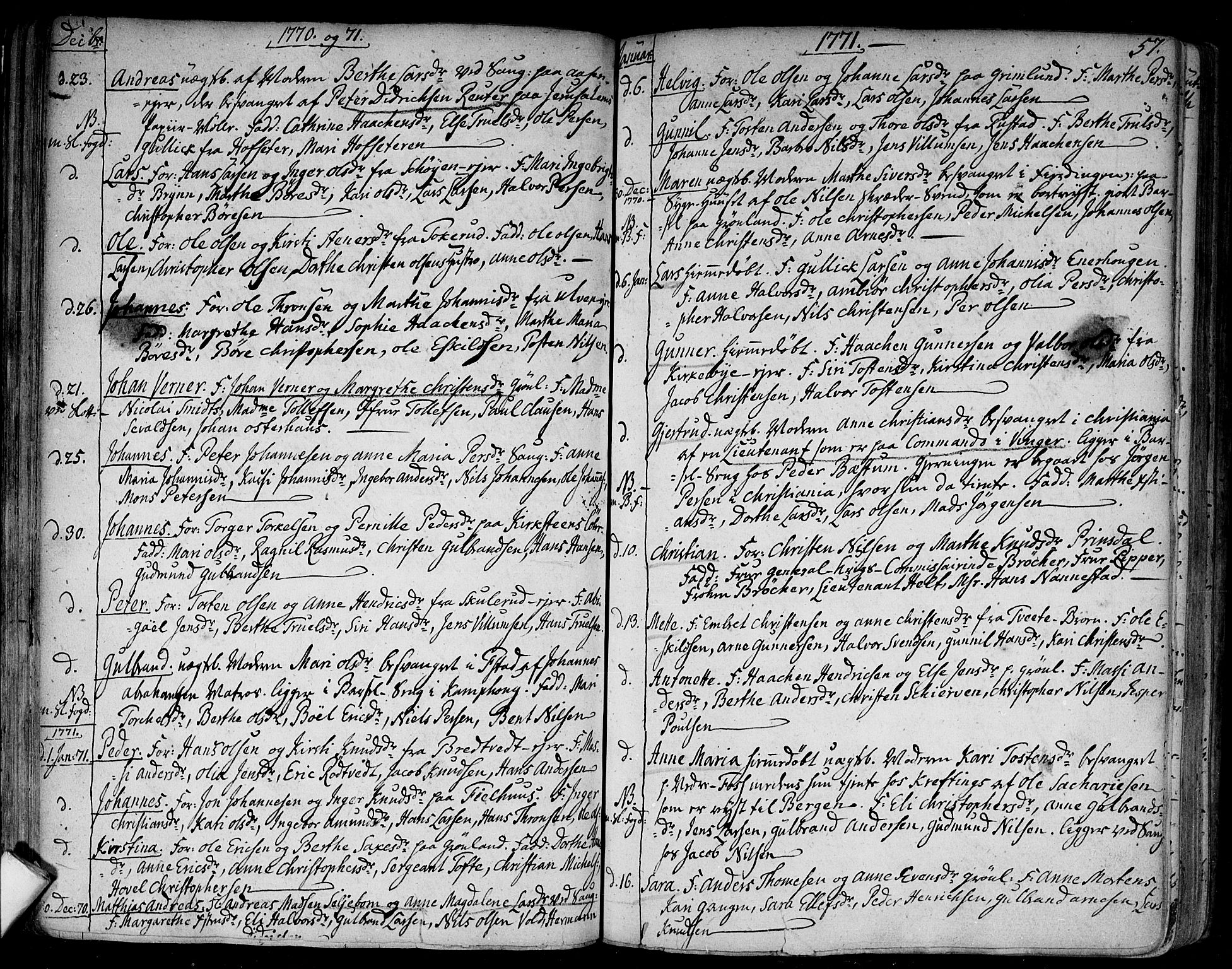 Aker prestekontor kirkebøker, SAO/A-10861/F/L0009: Parish register (official) no. 9, 1765-1785, p. 57