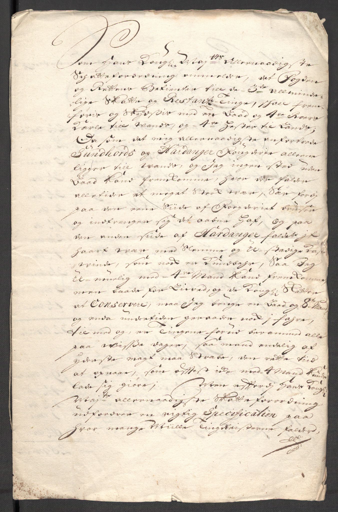 Rentekammeret inntil 1814, Reviderte regnskaper, Fogderegnskap, AV/RA-EA-4092/R48/L2983: Fogderegnskap Sunnhordland og Hardanger, 1705, p. 256