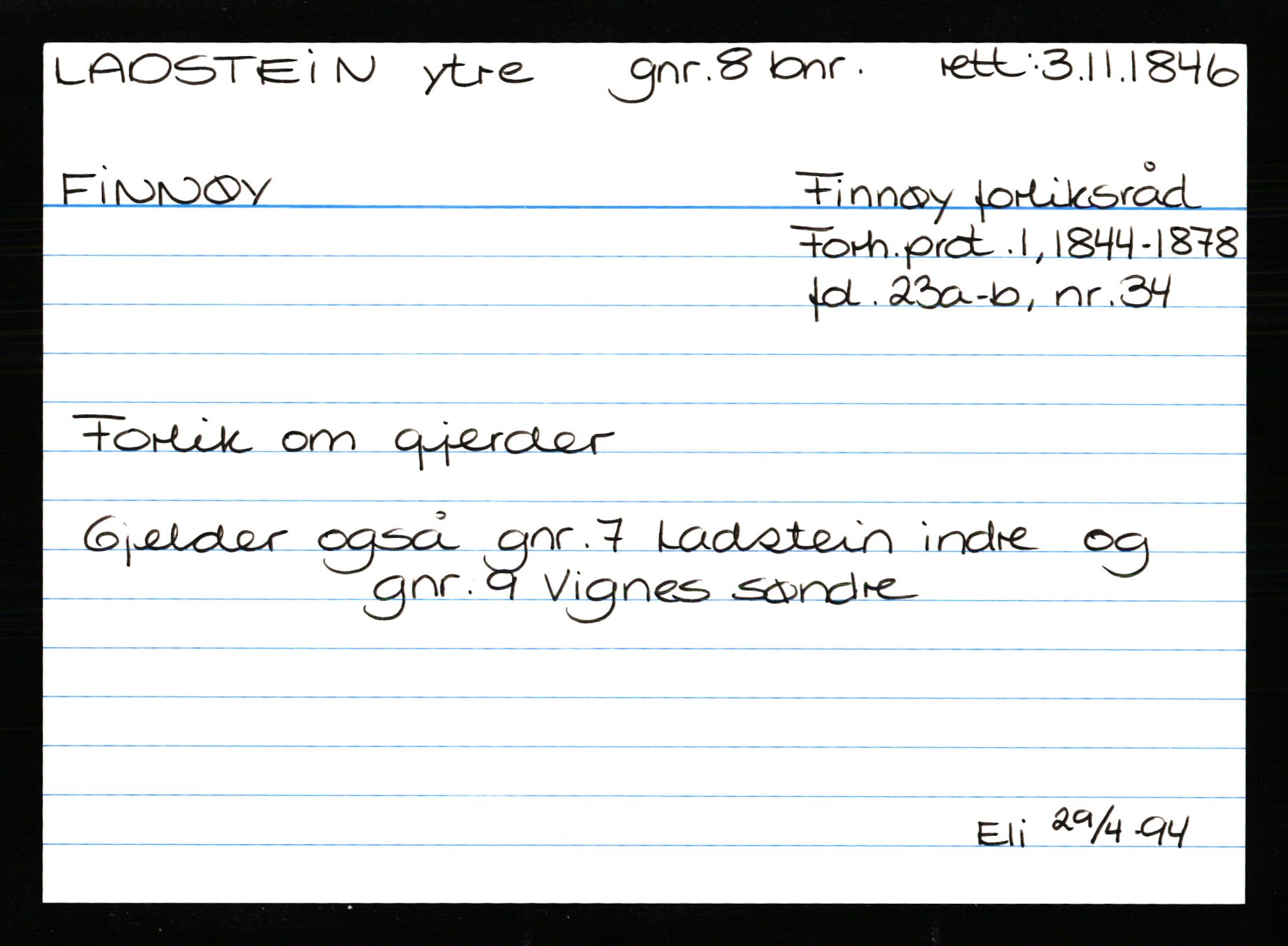 Statsarkivet i Stavanger, AV/SAST-A-101971/03/Y/Ym/L0033: Åstedskort sortert etter gårdsnavn: Kvelland - Lagestranden, 1600-1950, p. 653
