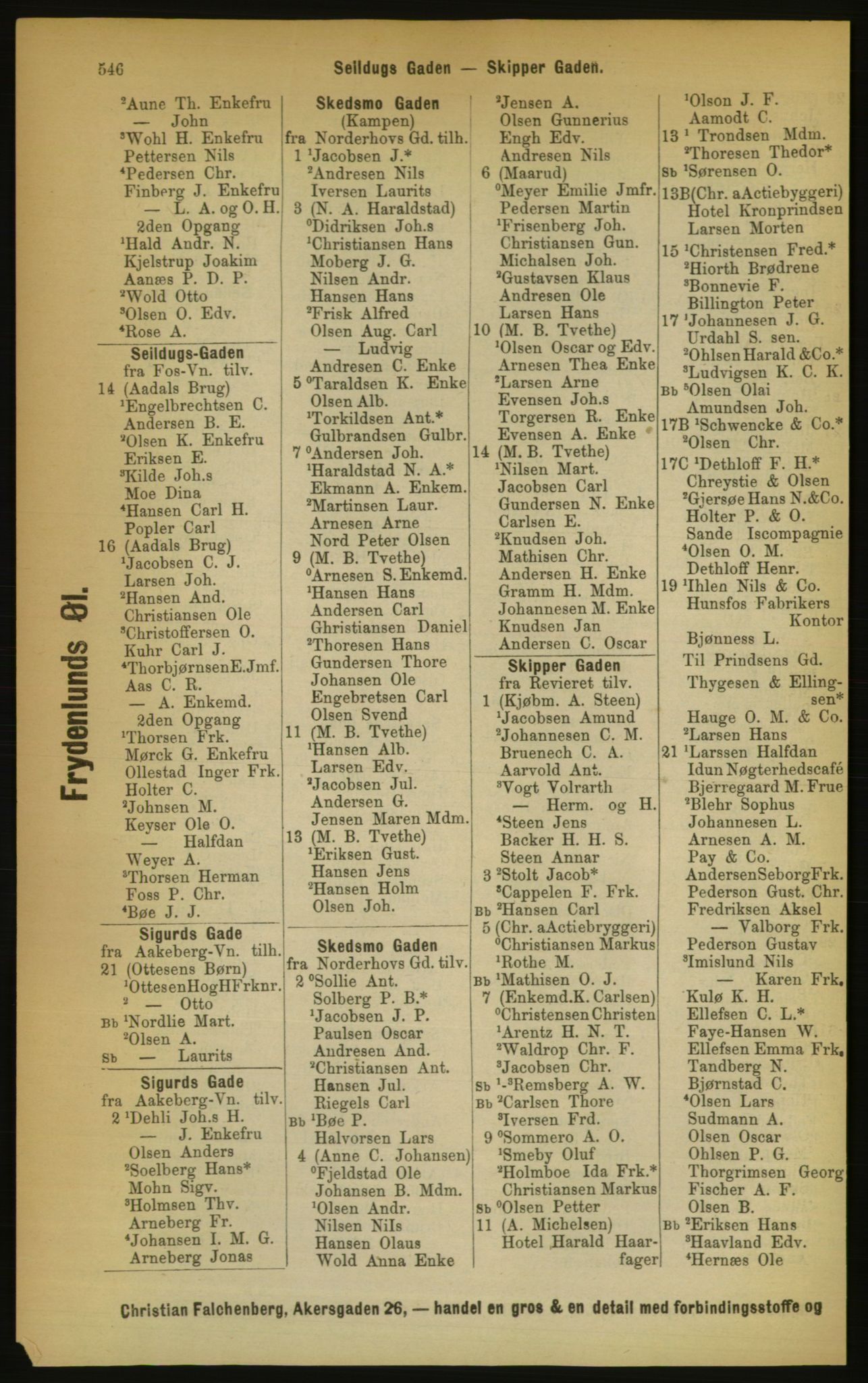 Kristiania/Oslo adressebok, PUBL/-, 1889, p. 546