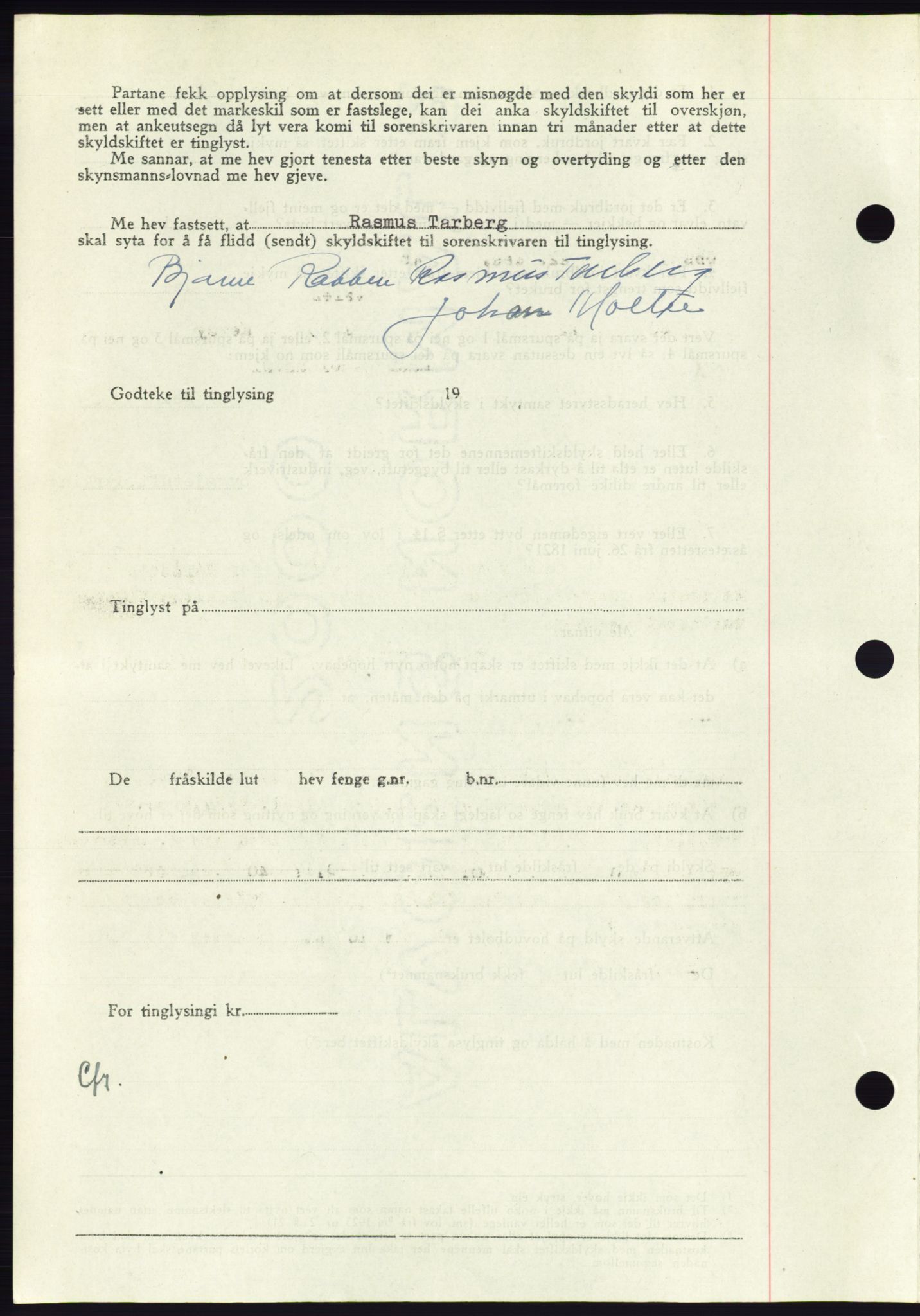 Søre Sunnmøre sorenskriveri, AV/SAT-A-4122/1/2/2C/L0083: Mortgage book no. 9A, 1948-1949, Diary no: : 72/1949