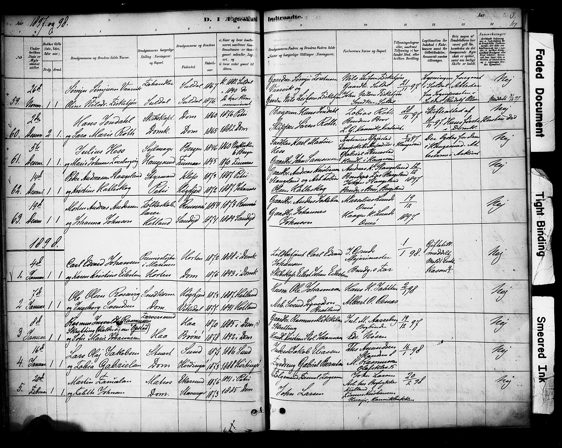 Domkirken sokneprestkontor, SAST/A-101812/001/30/30BA/L0029: Parish register (official) no. A 28, 1878-1904, p. 117