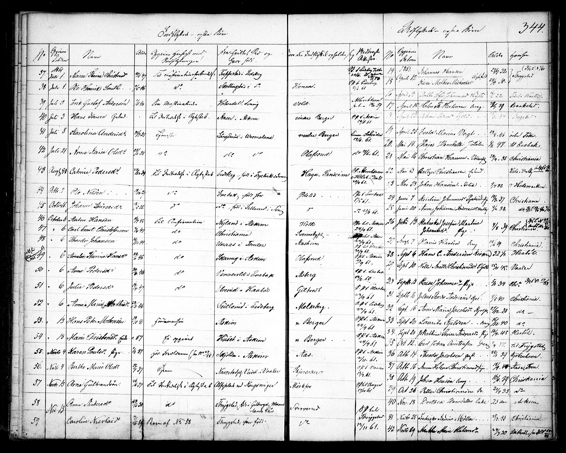 Spydeberg prestekontor Kirkebøker, SAO/A-10924/F/Fa/L0005: Parish register (official) no. I 5, 1842-1862, p. 344