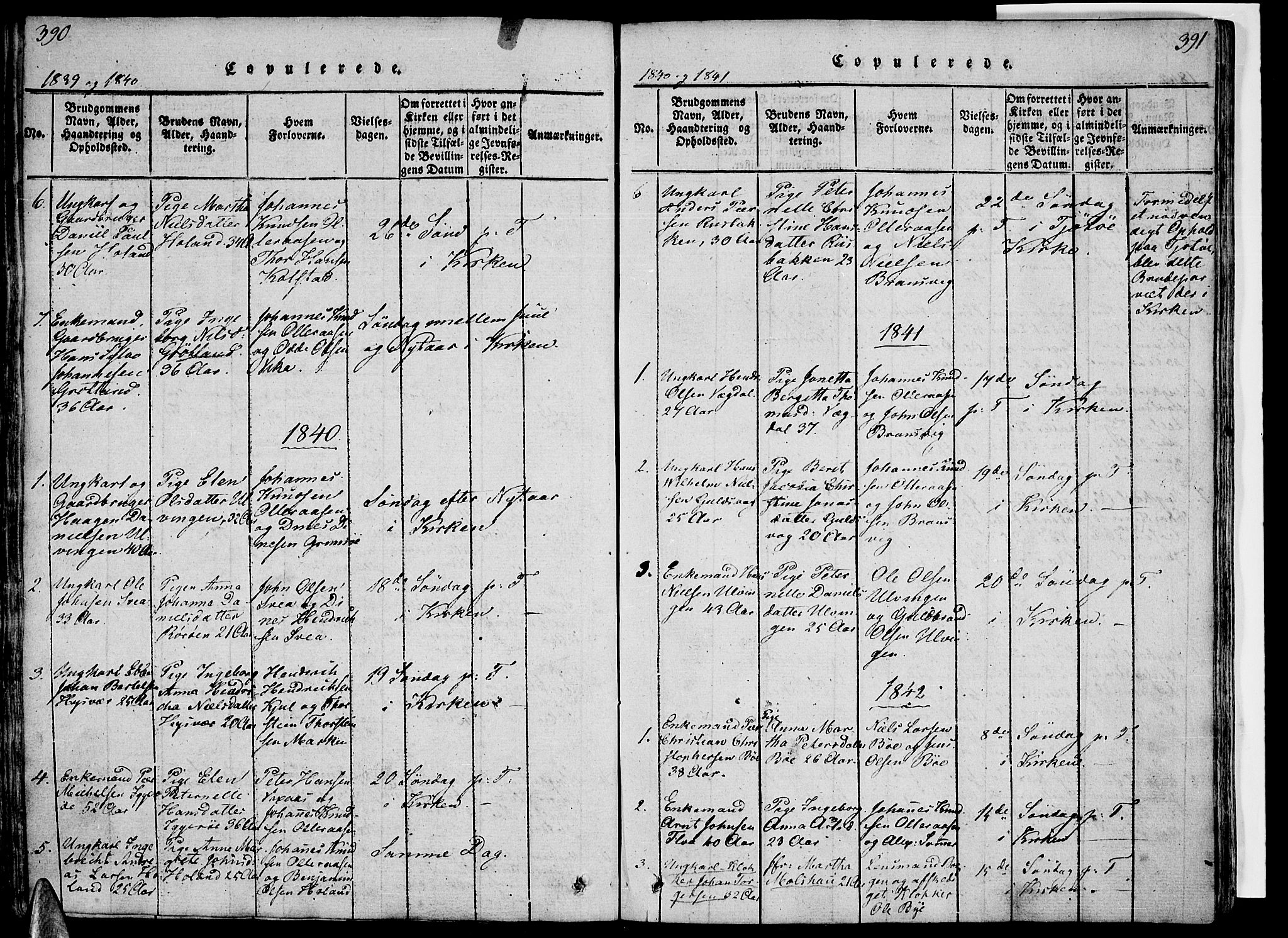 Ministerialprotokoller, klokkerbøker og fødselsregistre - Nordland, SAT/A-1459/816/L0239: Parish register (official) no. 816A05, 1820-1845, p. 390-391