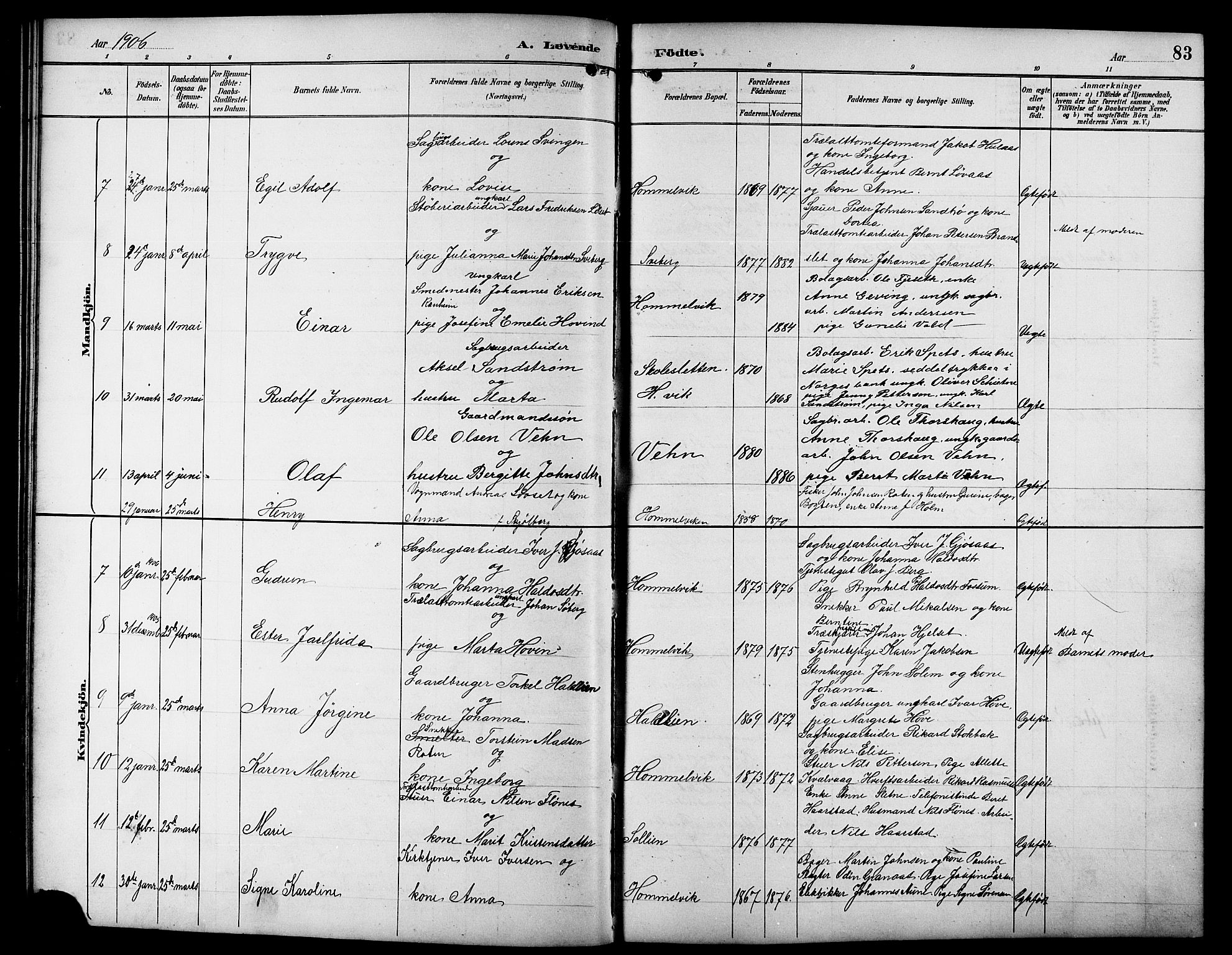 Ministerialprotokoller, klokkerbøker og fødselsregistre - Sør-Trøndelag, SAT/A-1456/617/L0431: Parish register (copy) no. 617C01, 1889-1910, p. 83