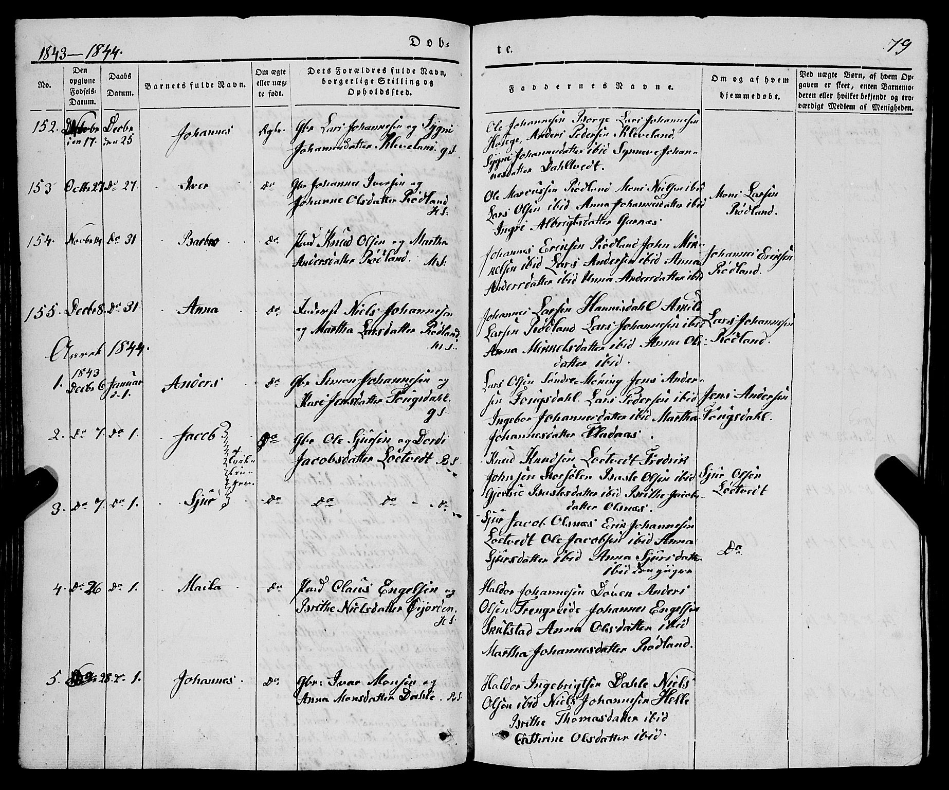 Haus sokneprestembete, AV/SAB-A-75601/H/Haa: Parish register (official) no. A 15, 1838-1847, p. 79