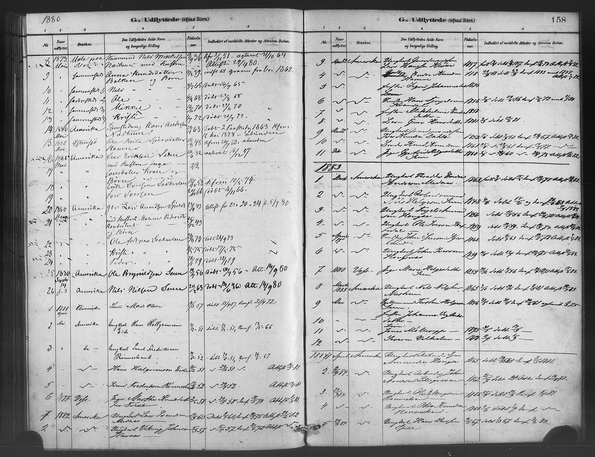 Ulvik sokneprestembete, SAB/A-78801/H/Haa: Parish register (official) no. C 1, 1878-1903, p. 158