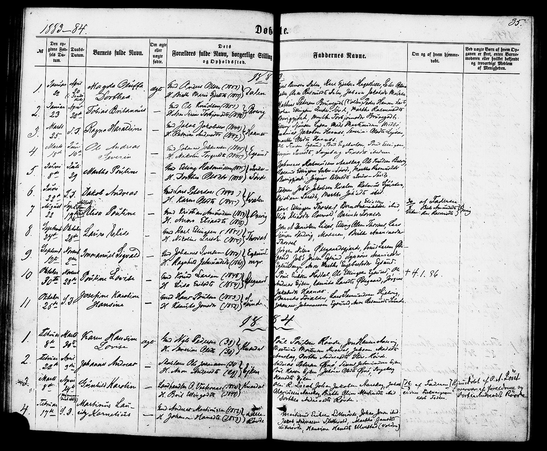Ministerialprotokoller, klokkerbøker og fødselsregistre - Møre og Romsdal, SAT/A-1454/504/L0055: Parish register (official) no. 504A02, 1861-1884, p. 35