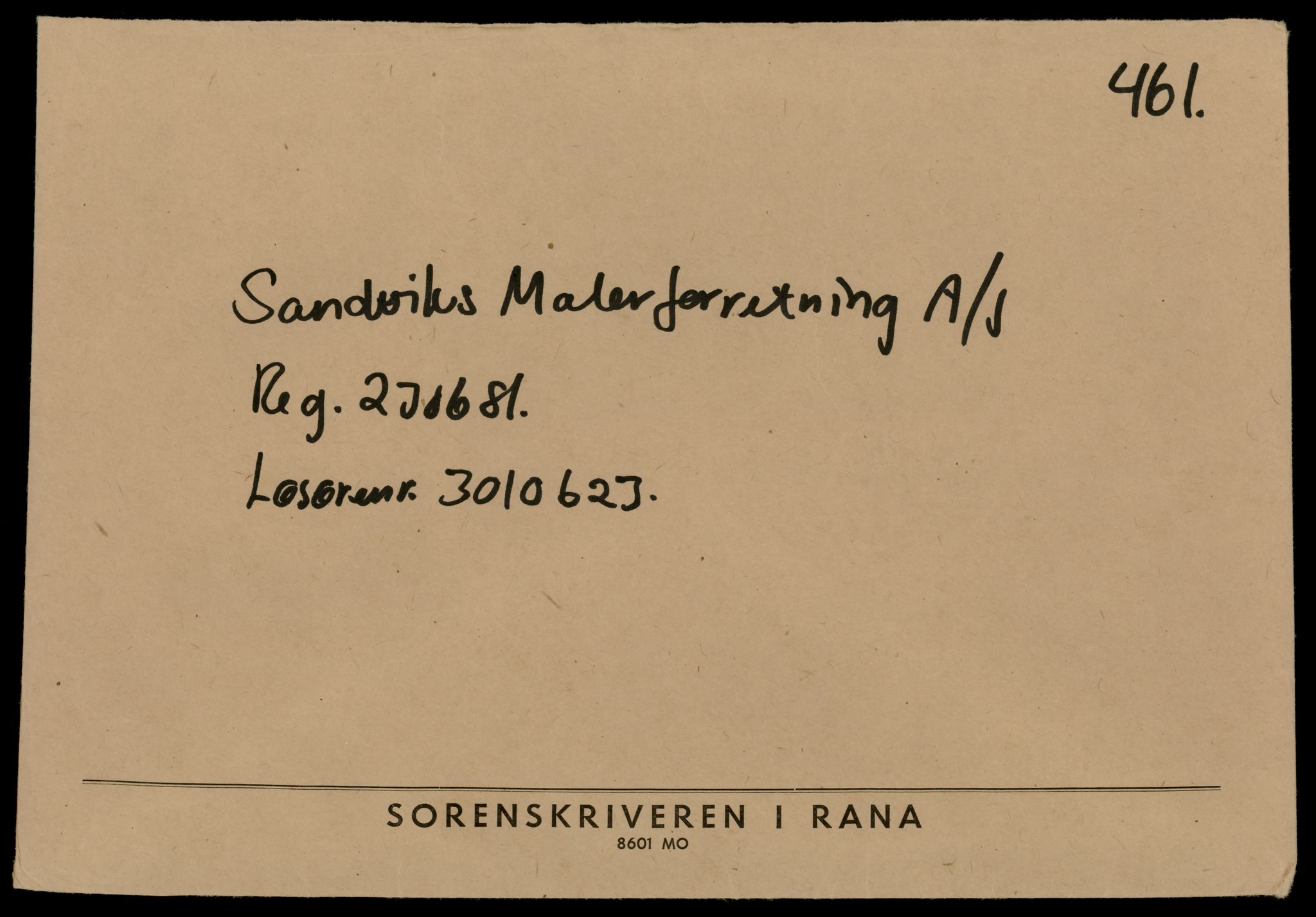 Rana sorenskriveri , AV/SAT-A-1108/2/J/Jd/Jdd/L0006: Bilag. Aksjeselskap S - V, 1979-1988, p. 1