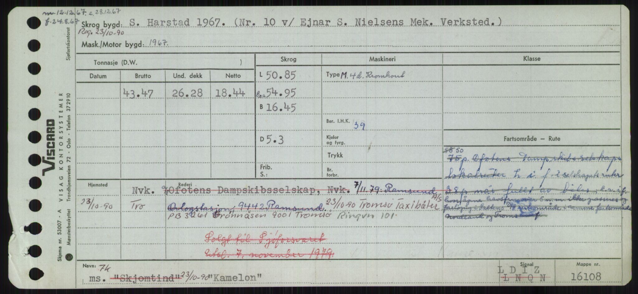 Sjøfartsdirektoratet med forløpere, Skipsmålingen, RA/S-1627/H/Ha/L0003/0001: Fartøy, Hilm-Mar / Fartøy, Hilm-Kol, p. 653