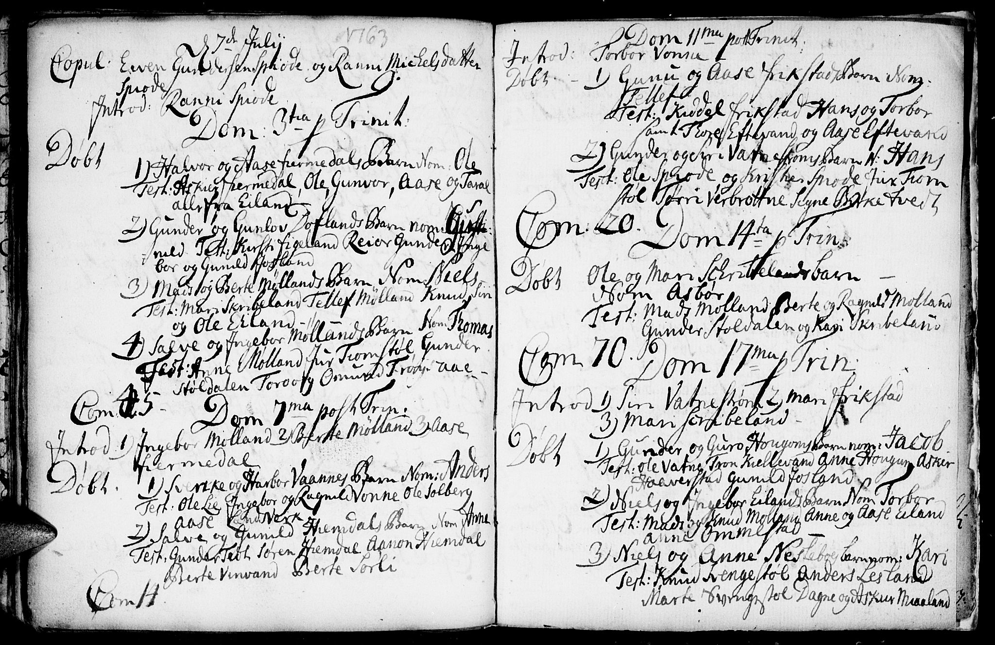 Evje sokneprestkontor, AV/SAK-1111-0008/F/Fa/Fac/L0001: Parish register (official) no. A 1, 1705-1764, p. 351-352