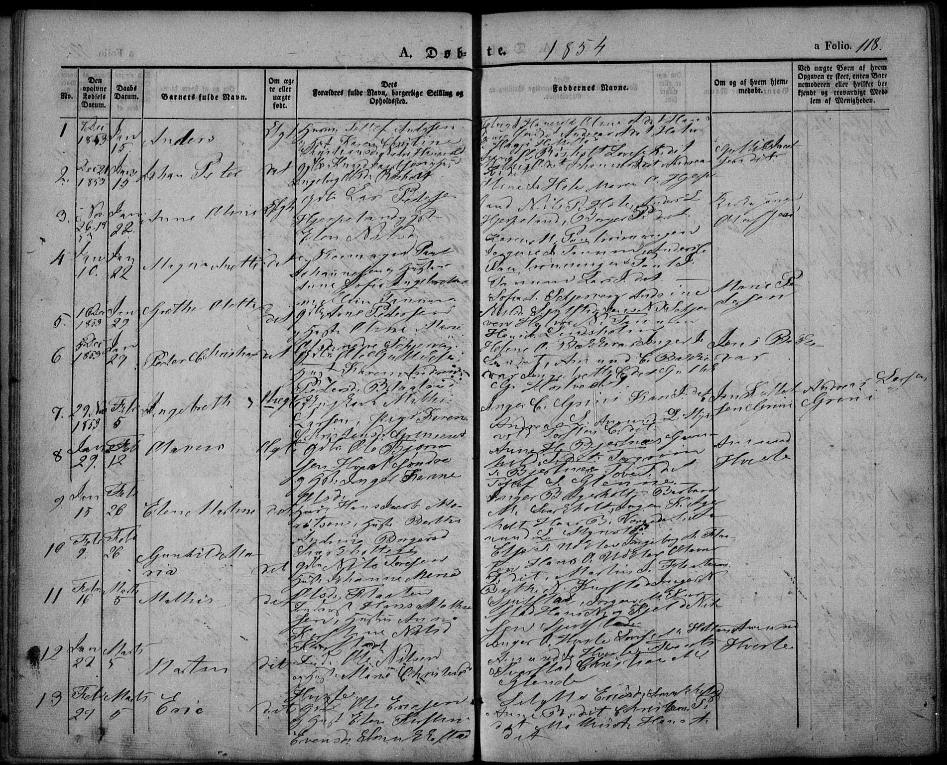 Lardal kirkebøker, AV/SAKO-A-350/F/Fa/L0006: Parish register (official) no. I 6, 1835-1860, p. 118