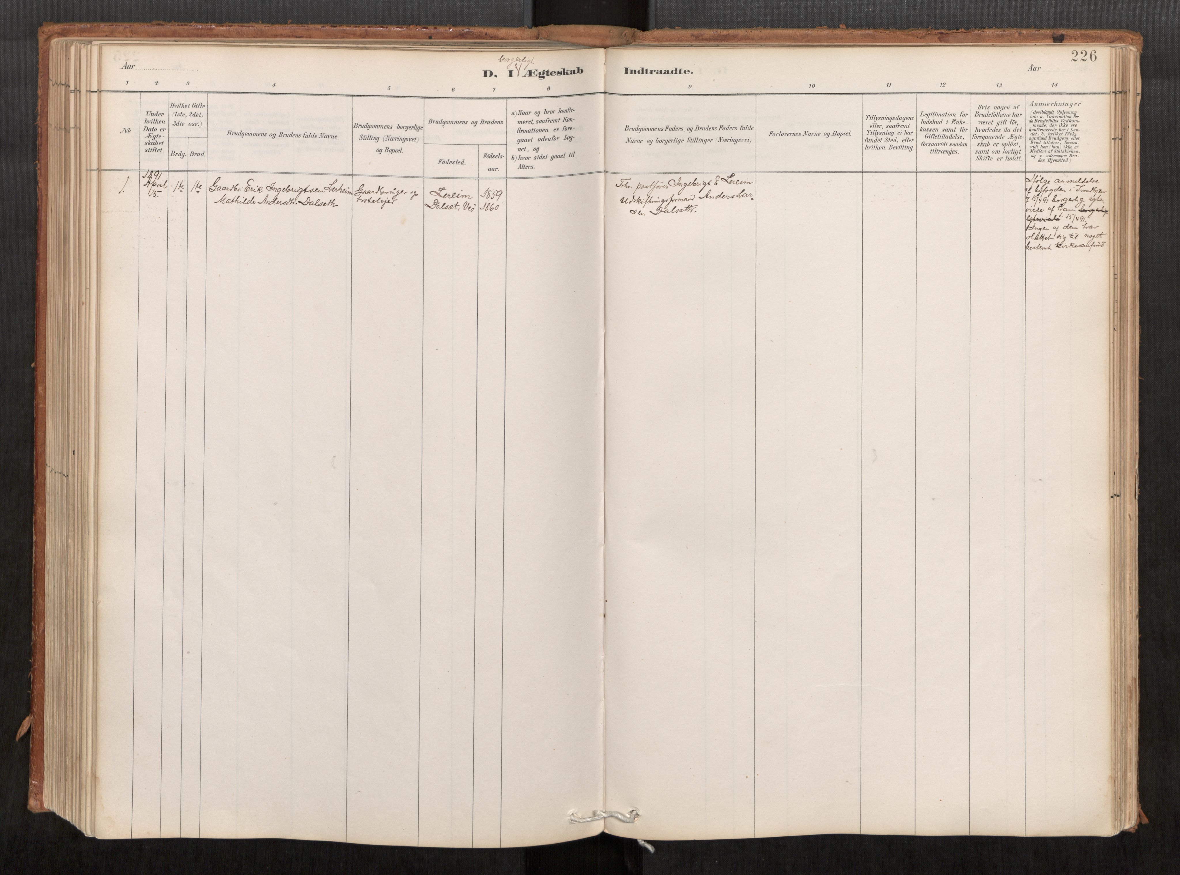 Ministerialprotokoller, klokkerbøker og fødselsregistre - Møre og Romsdal, SAT/A-1454/542/L0553: Parish register (official) no. 542A03, 1885-1925, p. 226