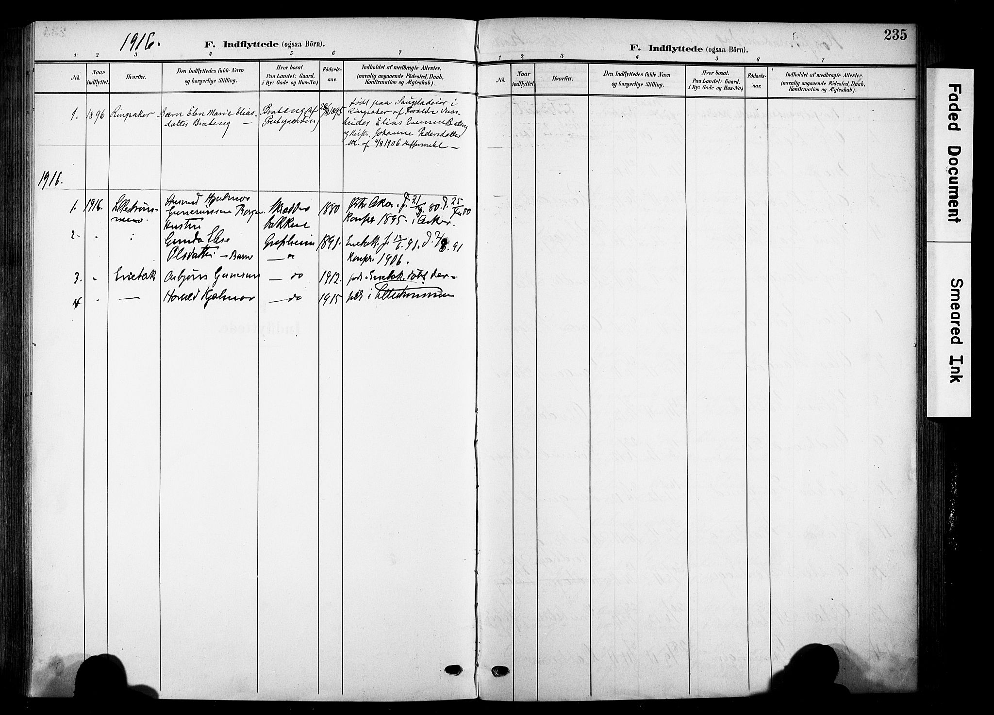 Nes prestekontor, Hedmark, SAH/PREST-020/K/Ka/L0014: Parish register (official) no. 14, 1906-1929, p. 235