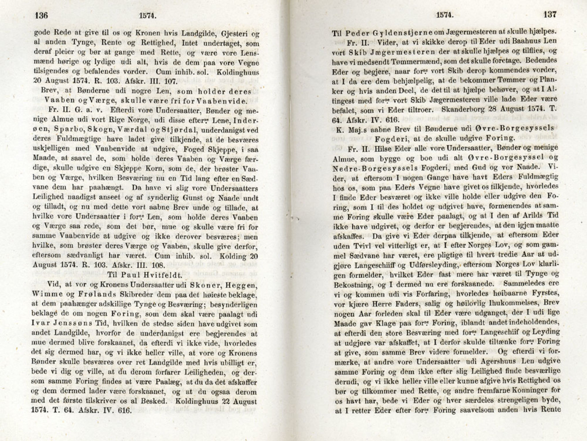 Publikasjoner utgitt av Det Norske Historiske Kildeskriftfond, PUBL/-/-/-: Norske Rigs-Registranter, bind 2, 1572-1588, p. 136-137