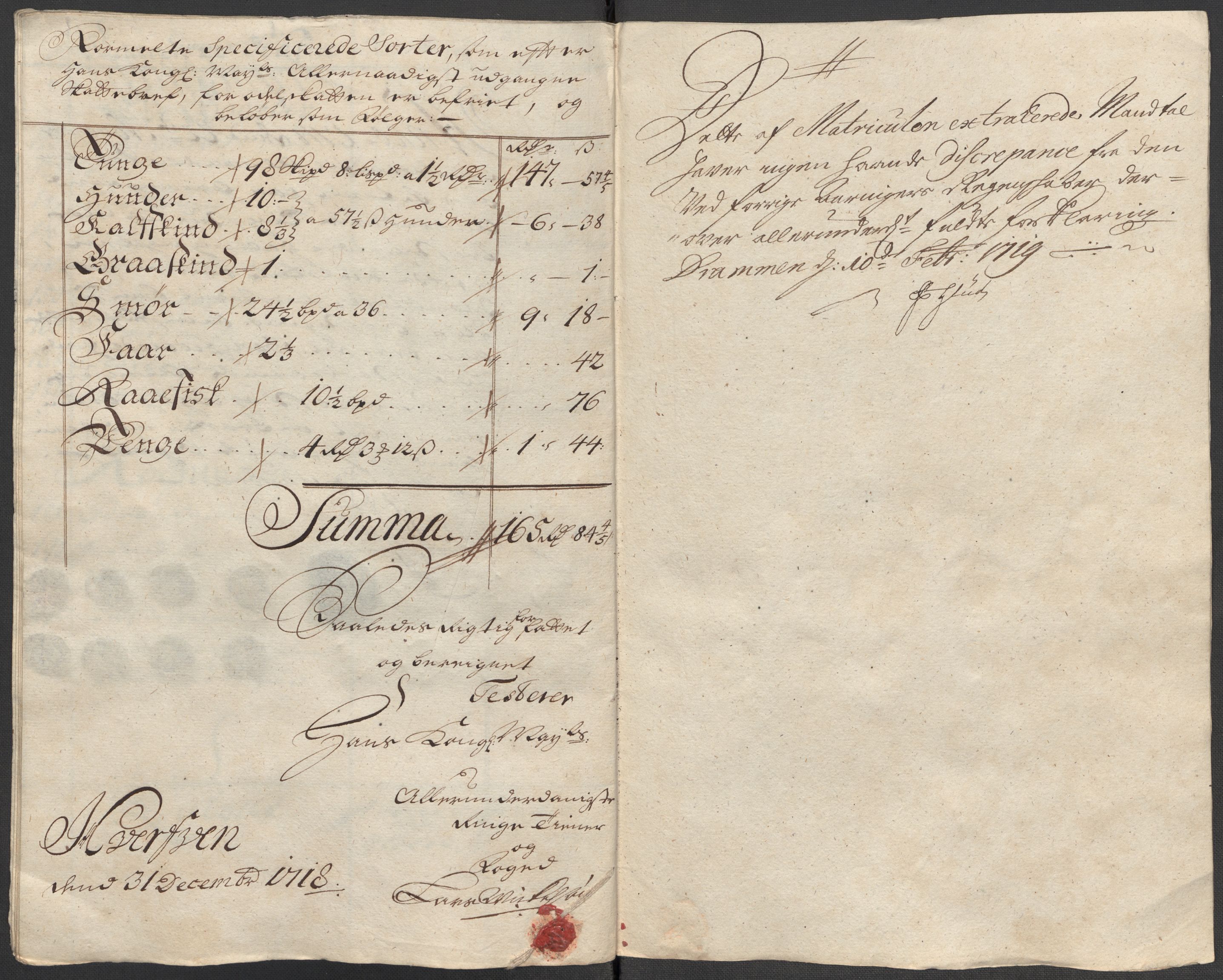 Rentekammeret inntil 1814, Reviderte regnskaper, Fogderegnskap, AV/RA-EA-4092/R23/L1476: Fogderegnskap Ringerike og Hallingdal, 1718, p. 238